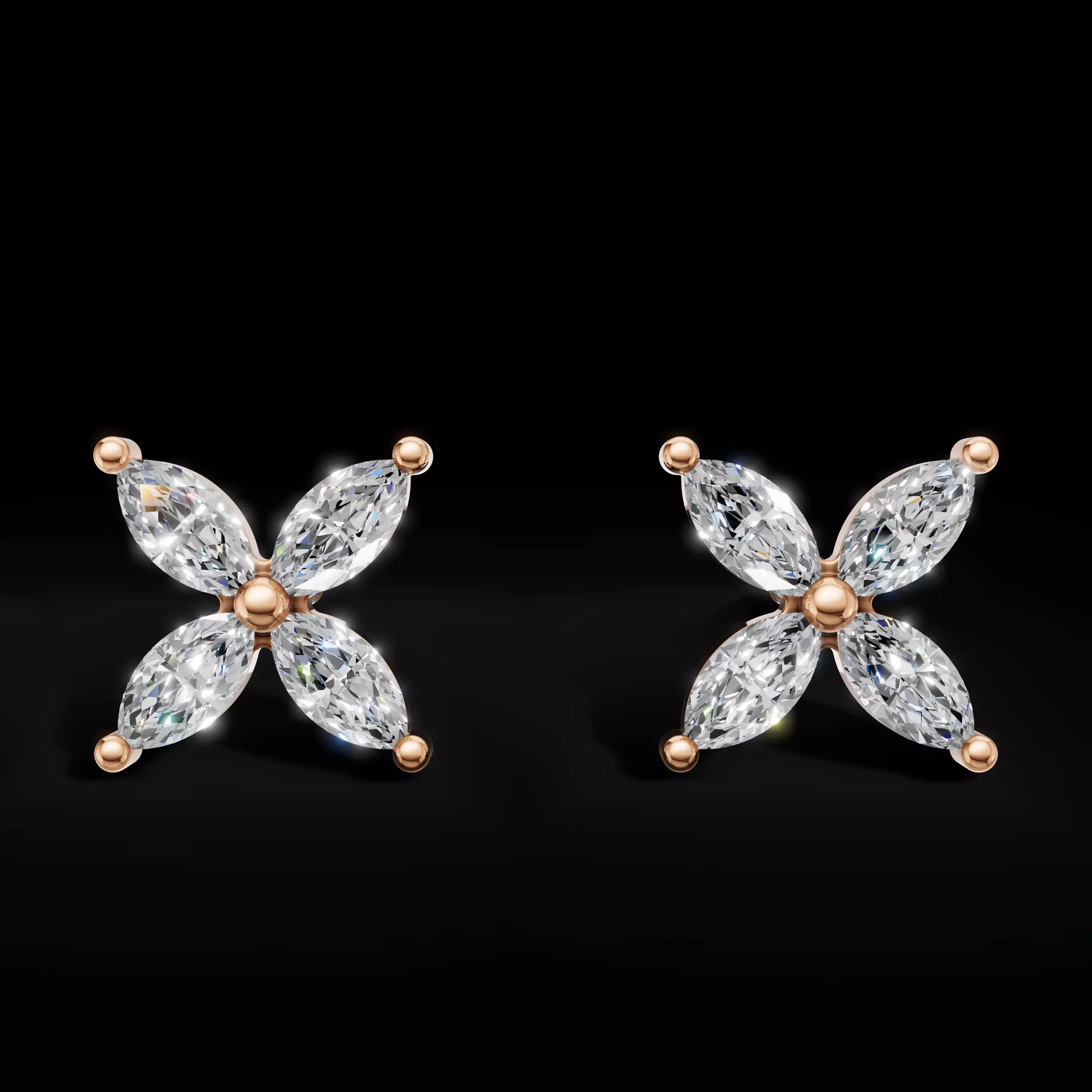 Elegant Diamond Earrings 3D CAD Model for Printing 3D print model_8