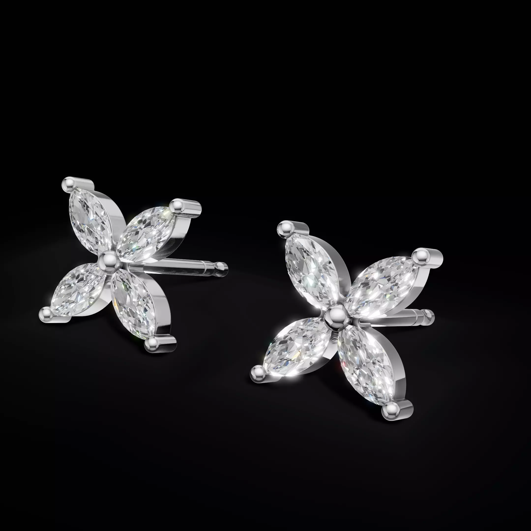 Elegant Diamond Earrings 3D CAD Model for Printing 3D print model_11