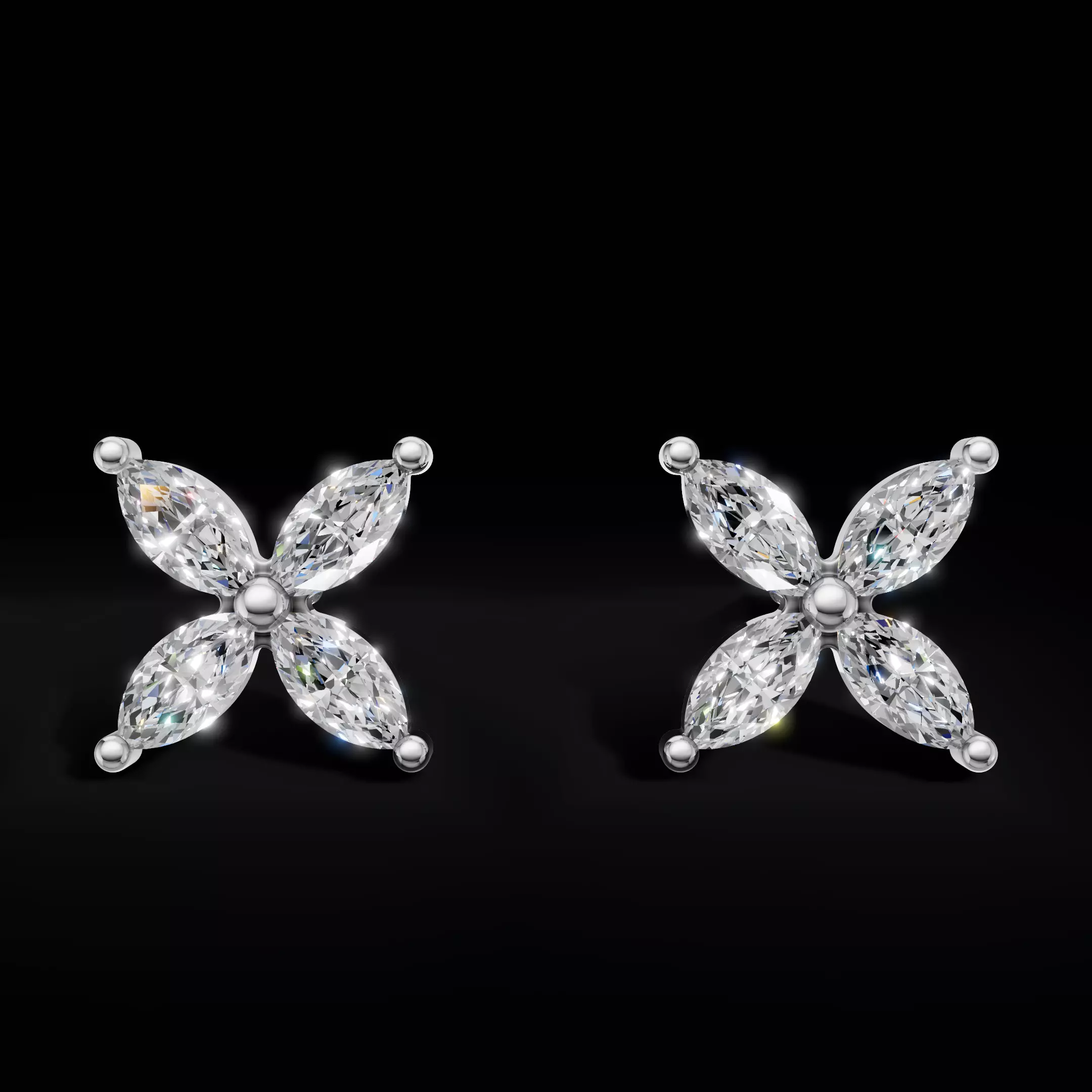 Elegant Diamond Earrings 3D CAD Model for Printing 3D print model_6