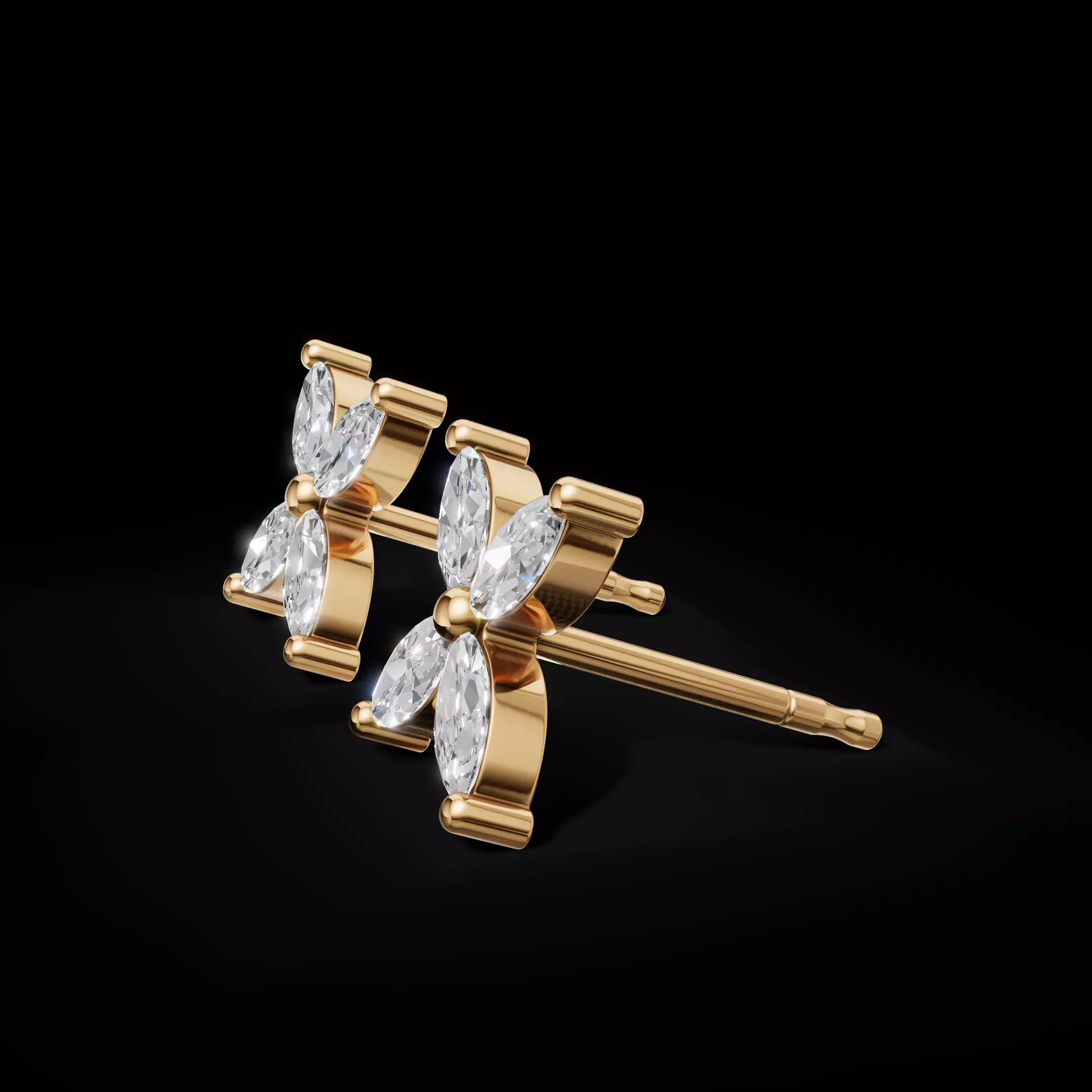 Elegant Diamond Earrings 3D CAD Model for Printing 3D print model_18