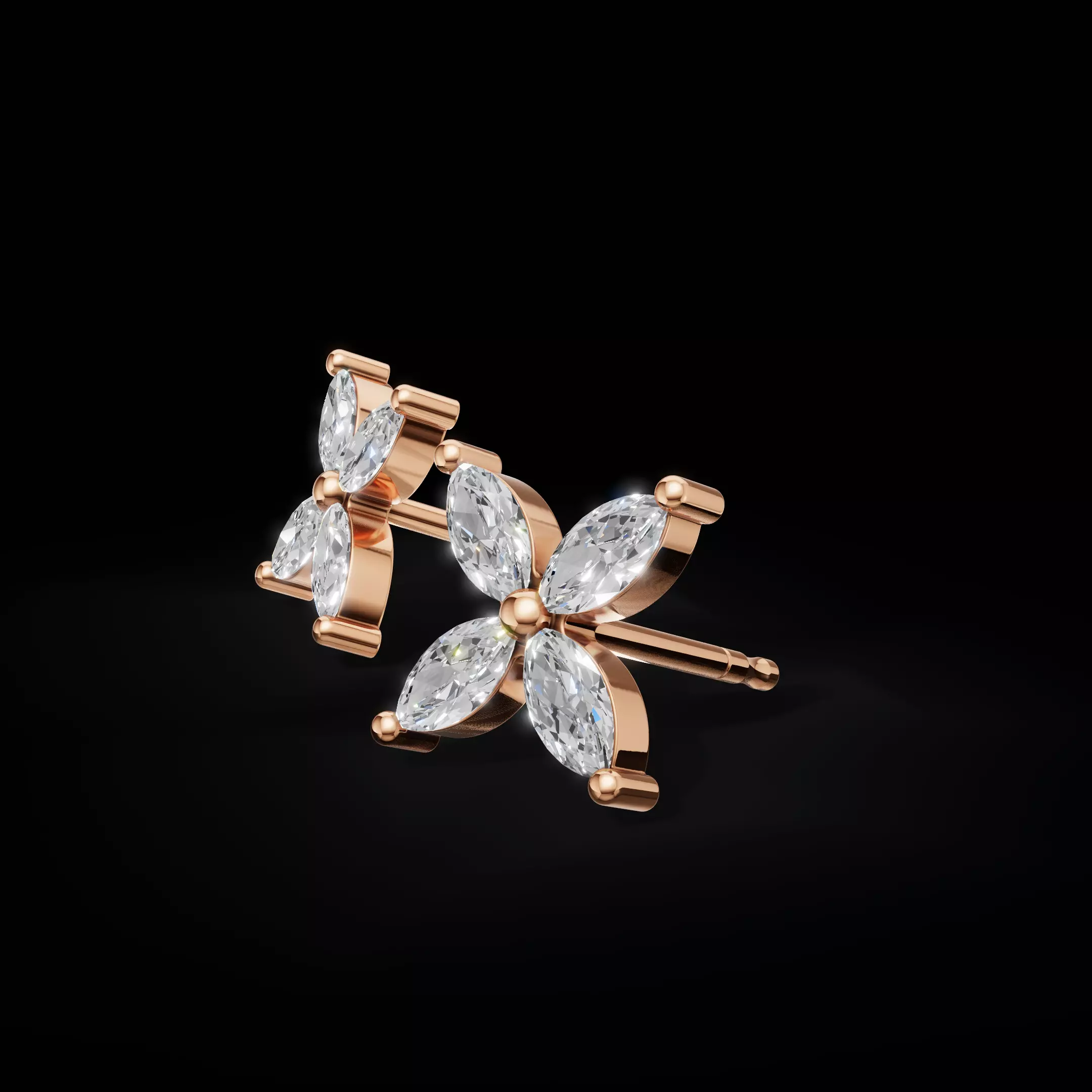 Elegant Diamond Earrings 3D CAD Model for Printing 3D print model_22