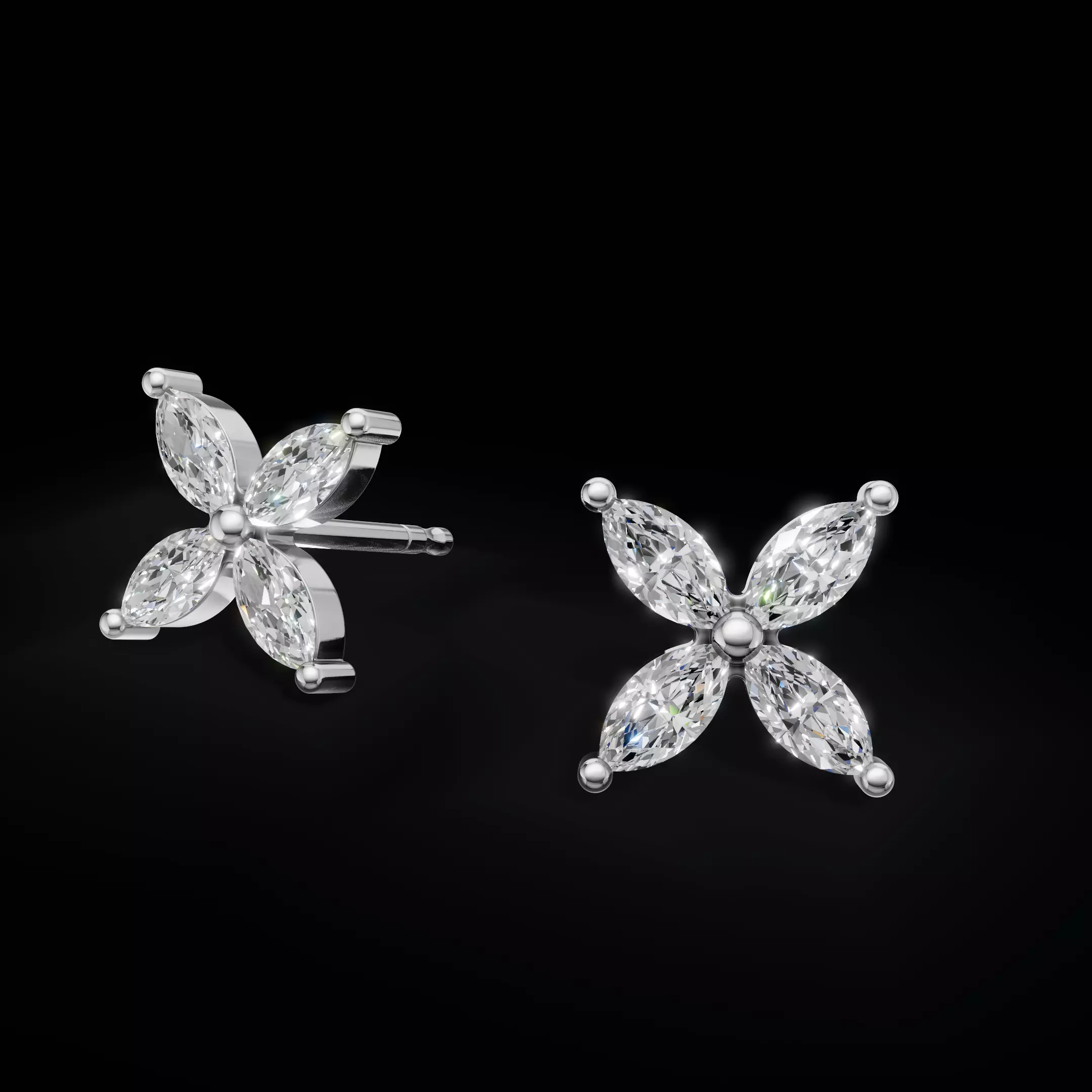 Elegant Diamond Earrings 3D CAD Model for Printing 3D print model_14