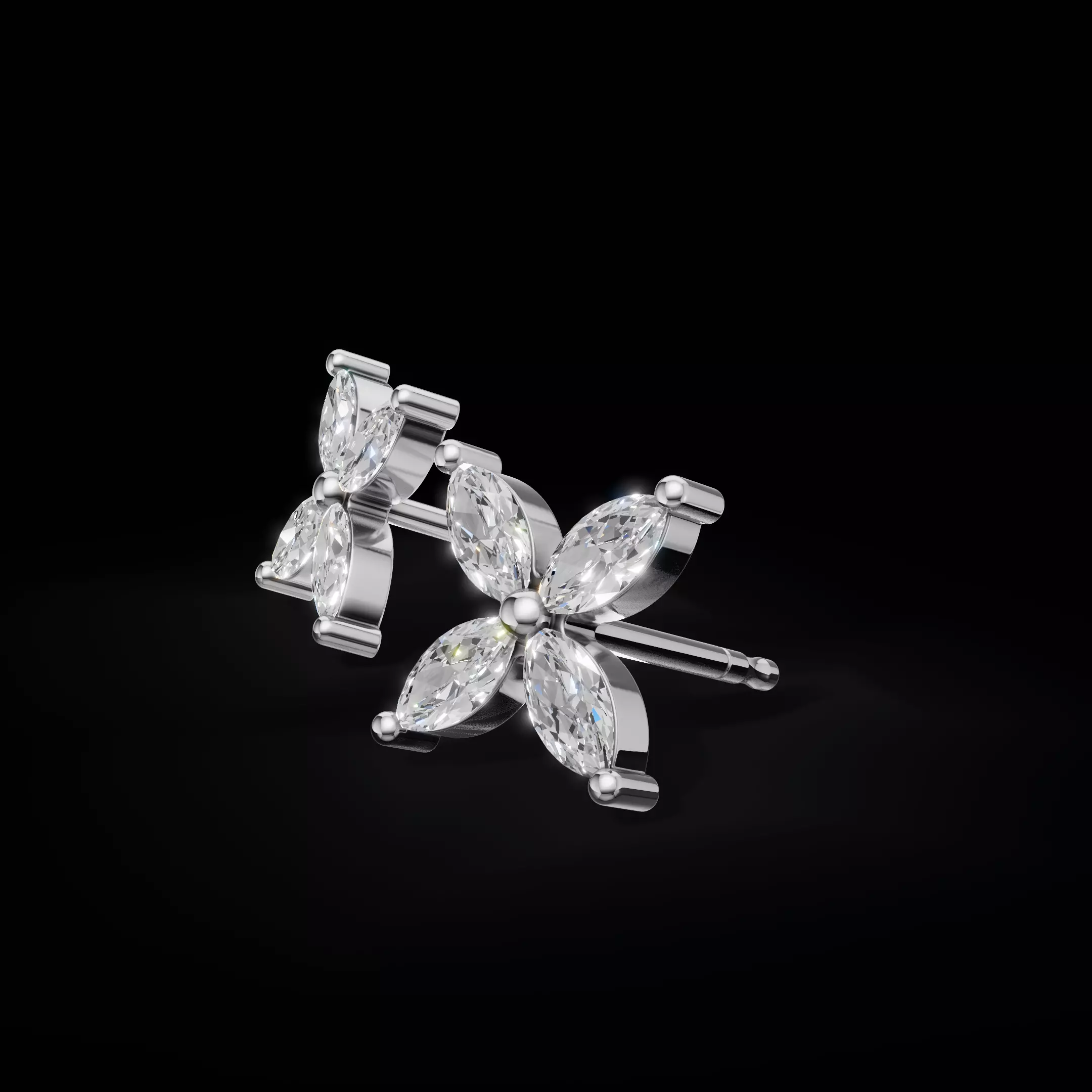 Elegant Diamond Earrings 3D CAD Model for Printing 3D print model_20