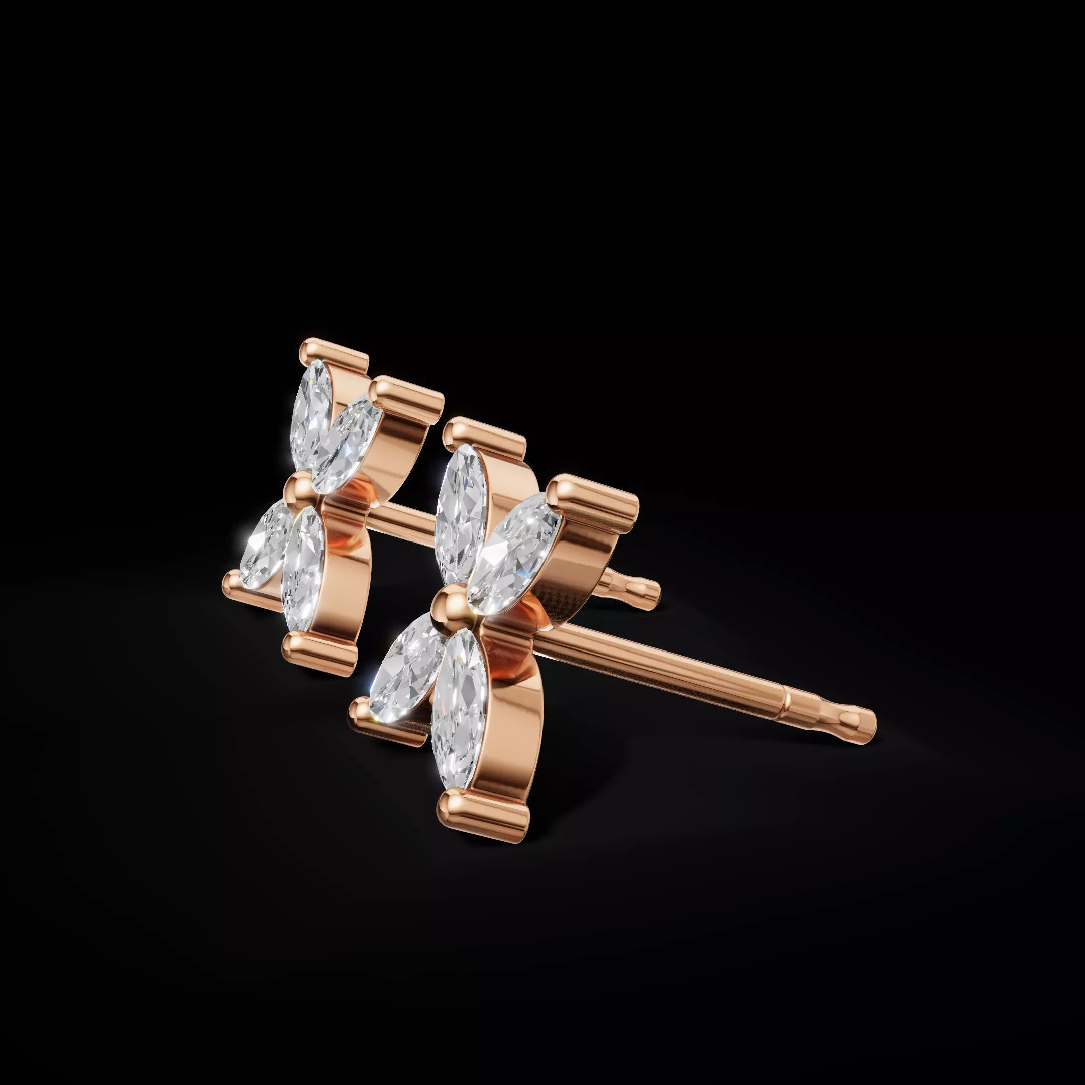 Elegant Diamond Earrings 3D CAD Model for Printing 3D print model_19