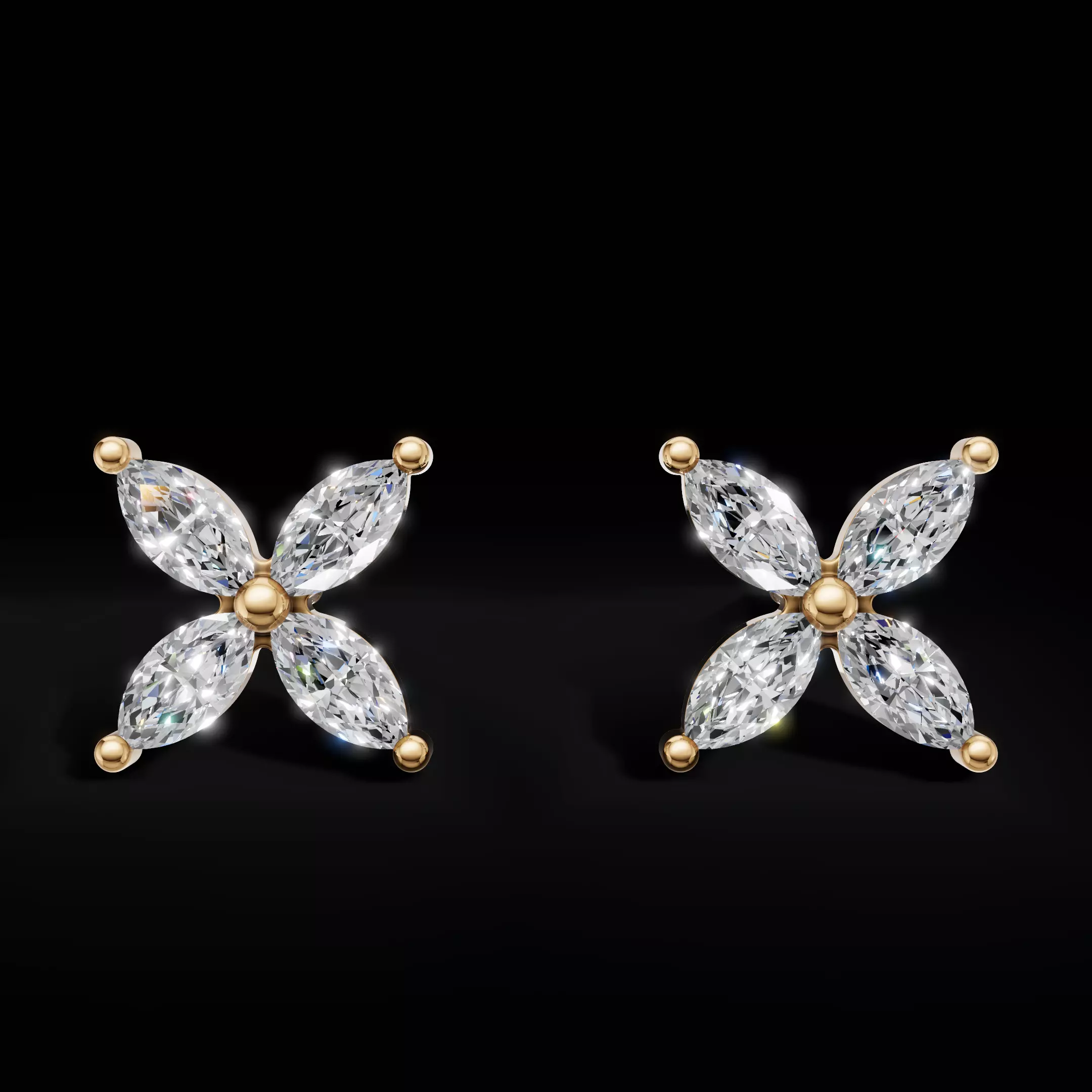 Elegant Diamond Earrings 3D CAD Model for Printing 3D print model_7