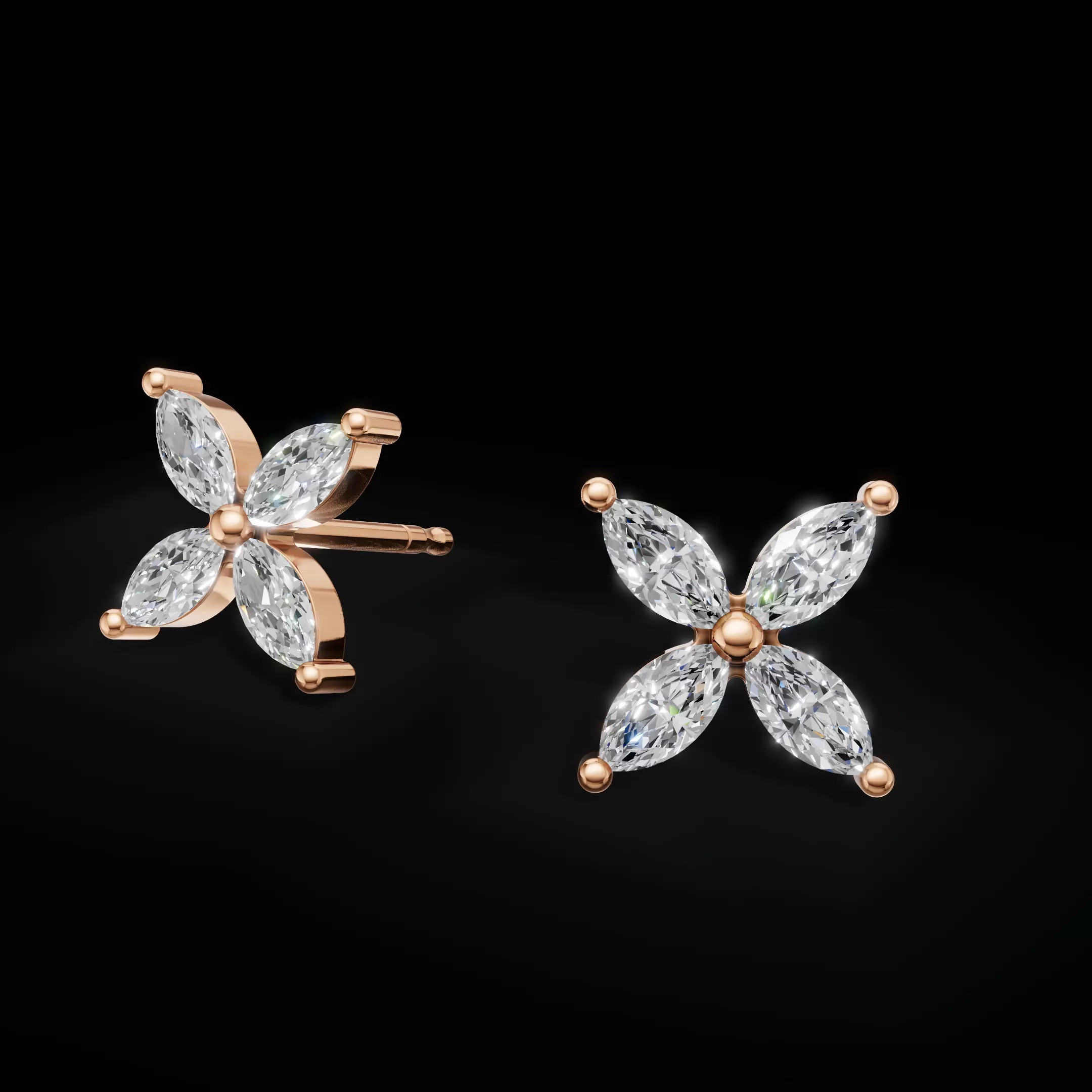 Elegant Diamond Earrings 3D CAD Model for Printing 3D print model_16