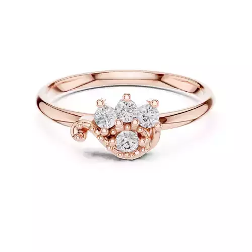 Four Stone Round Diamond Engagement Wedding Ring 3DM STL Video