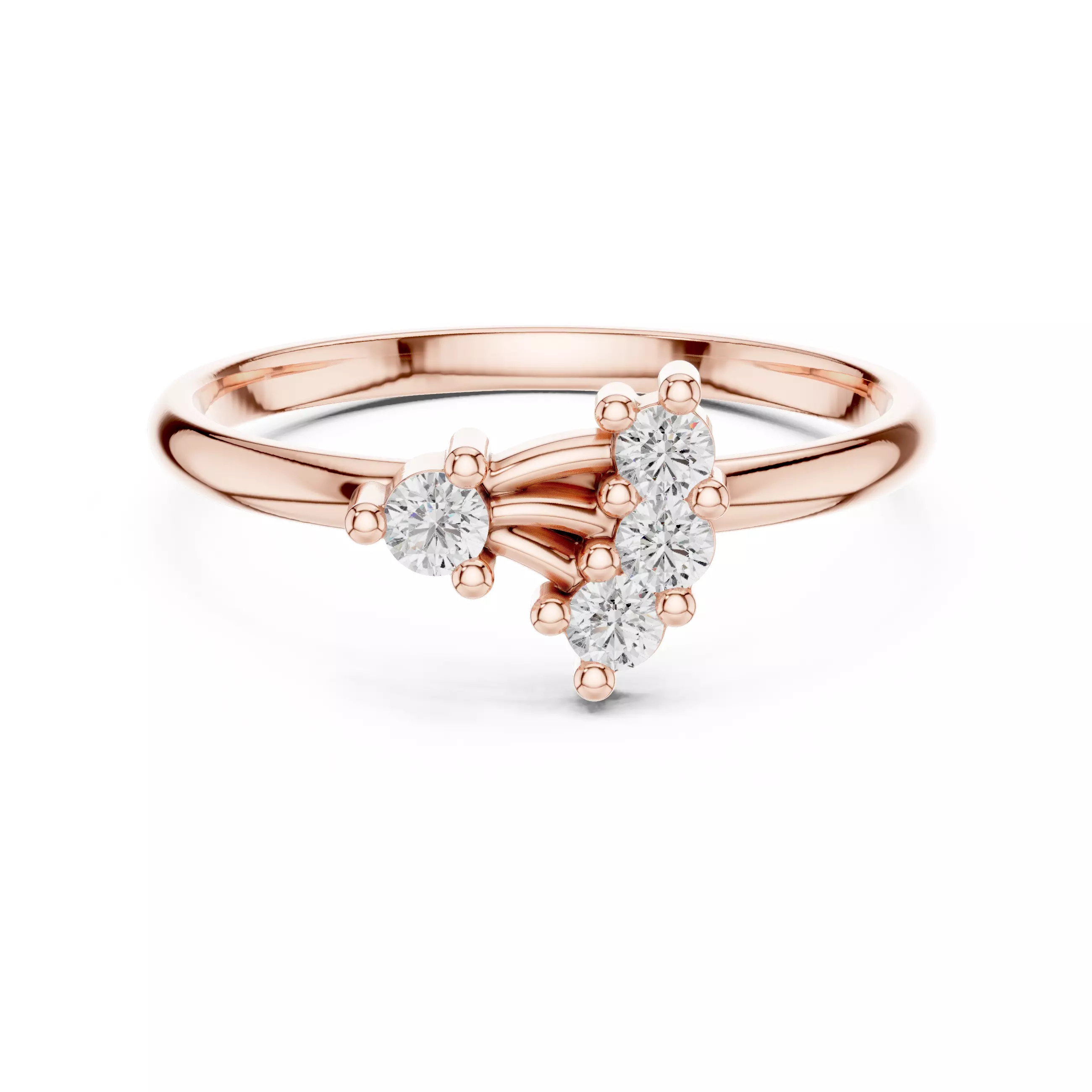 Round Cut Diamond Engagement Wedding Ring 3DM STL Video 3D print model