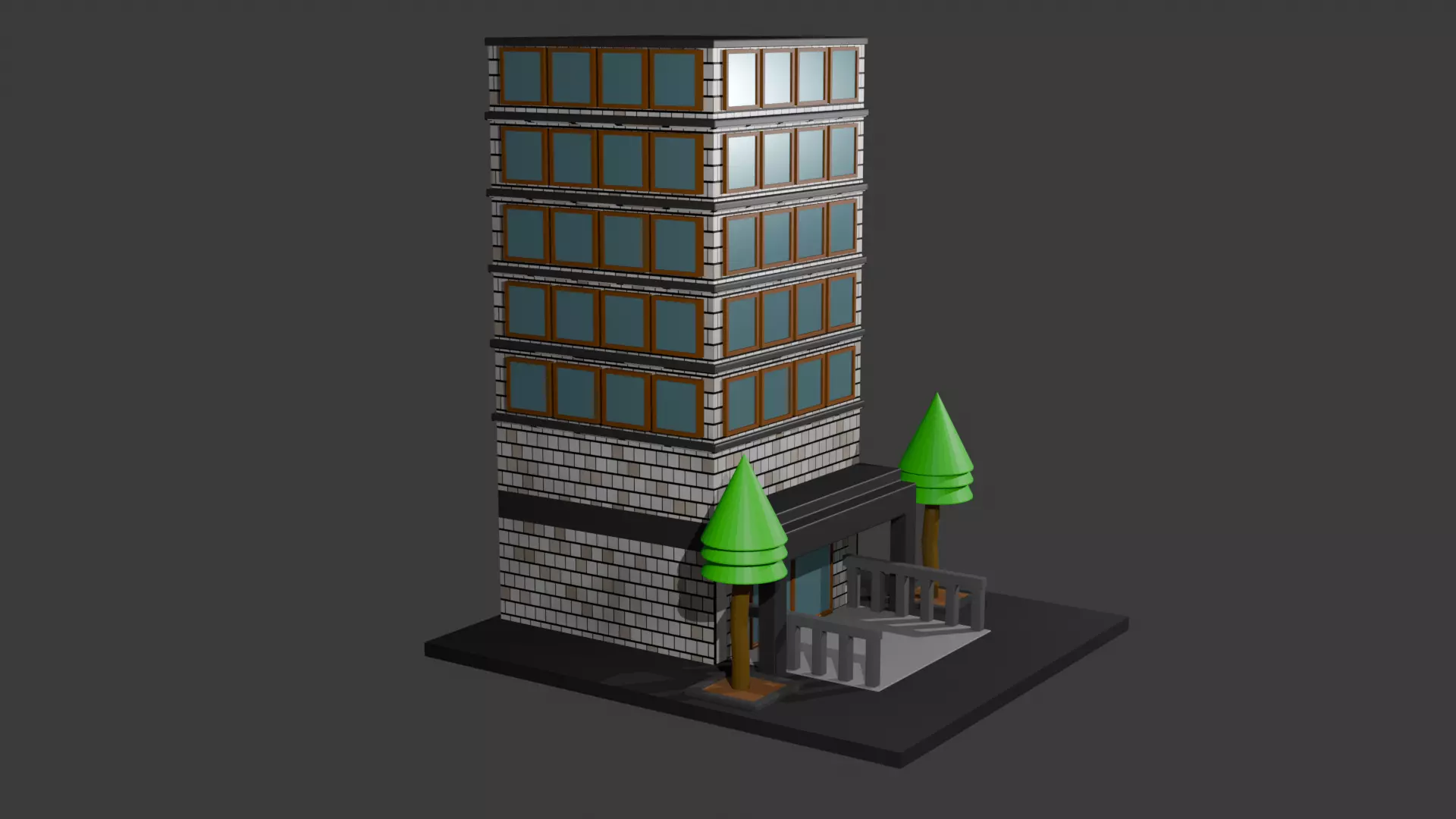 Office Building Free 3D model_1