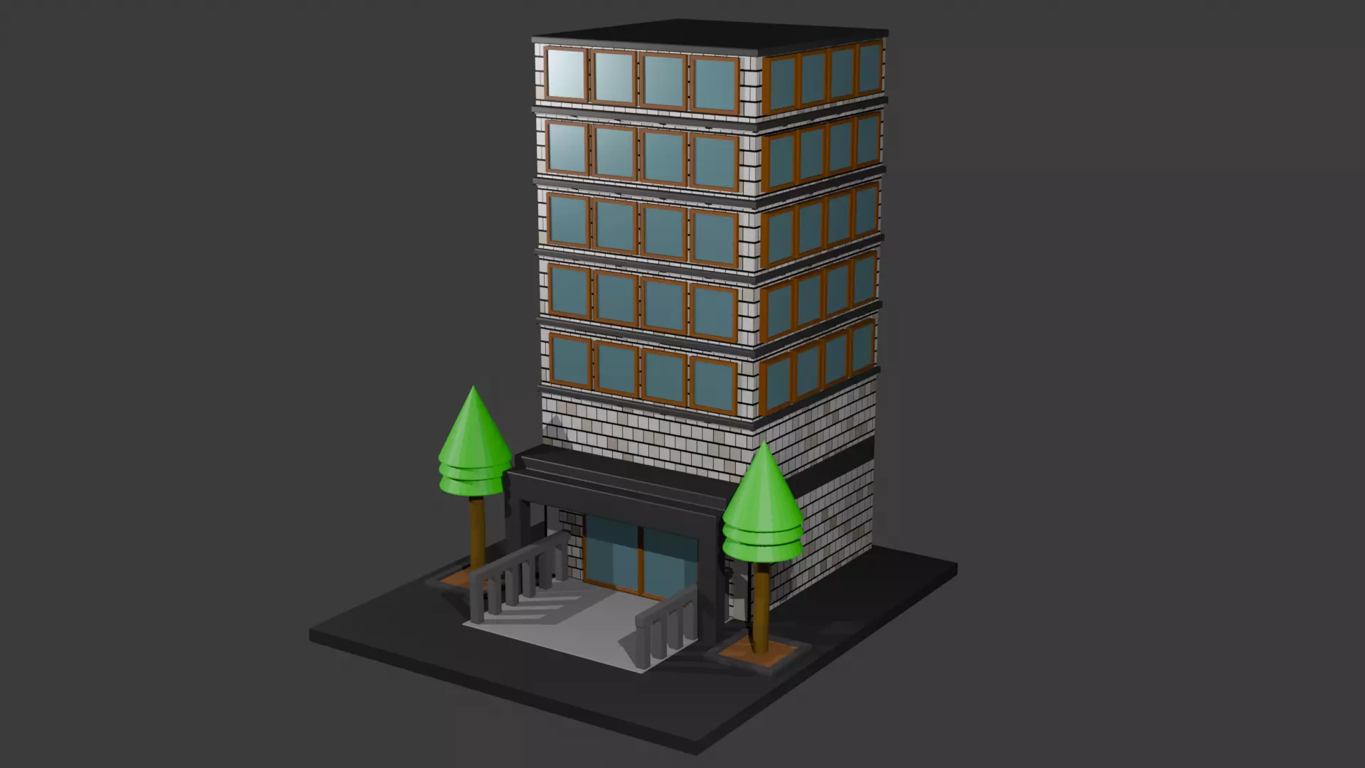 Office Building Free 3D model_0