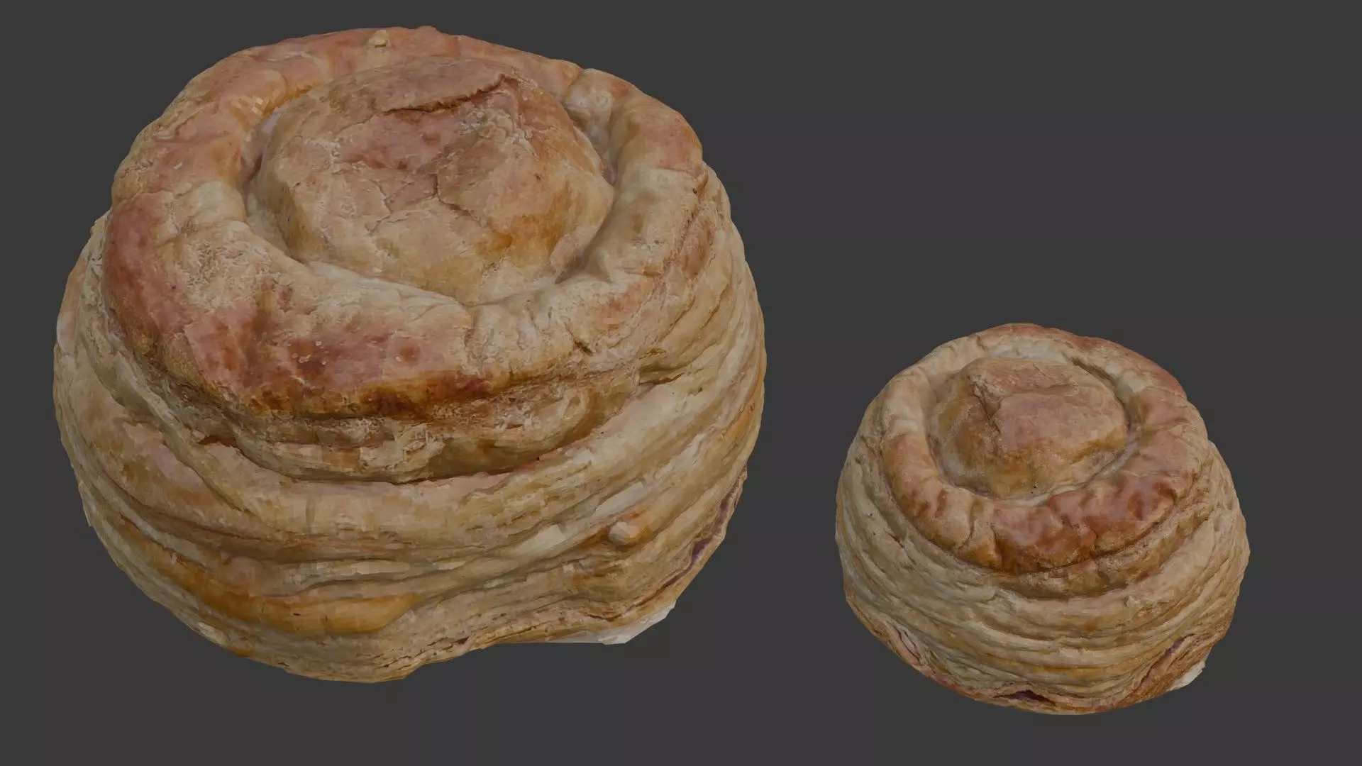 Scanned Puff Pastry Low-poly 3D model