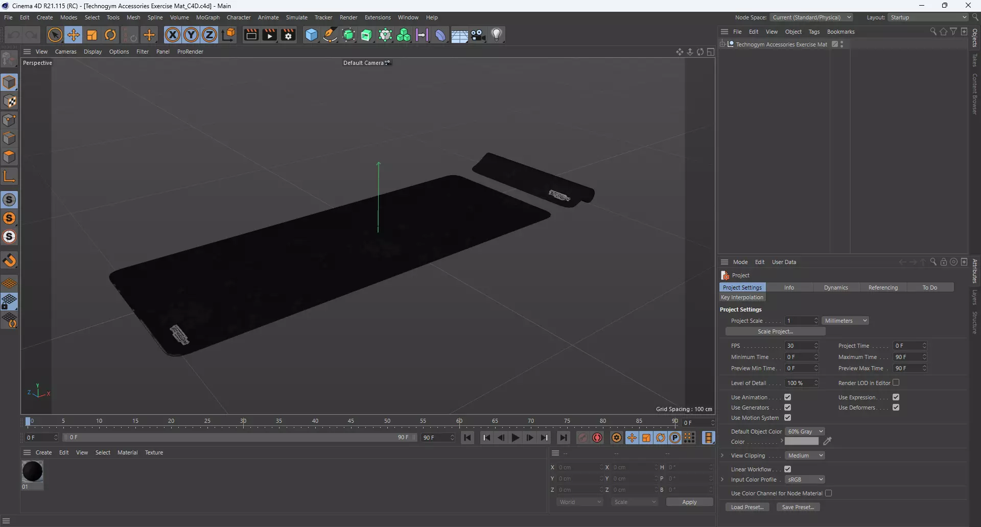 Technogym Accessories Exercise Mat 3D model_11