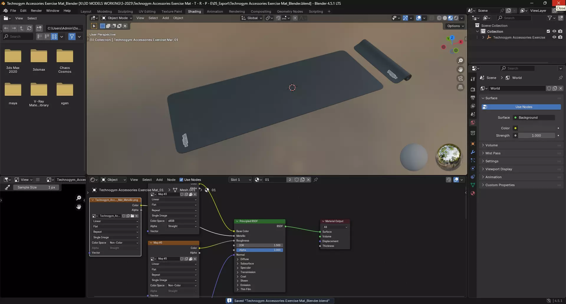 Technogym Accessories Exercise Mat 3D model_9