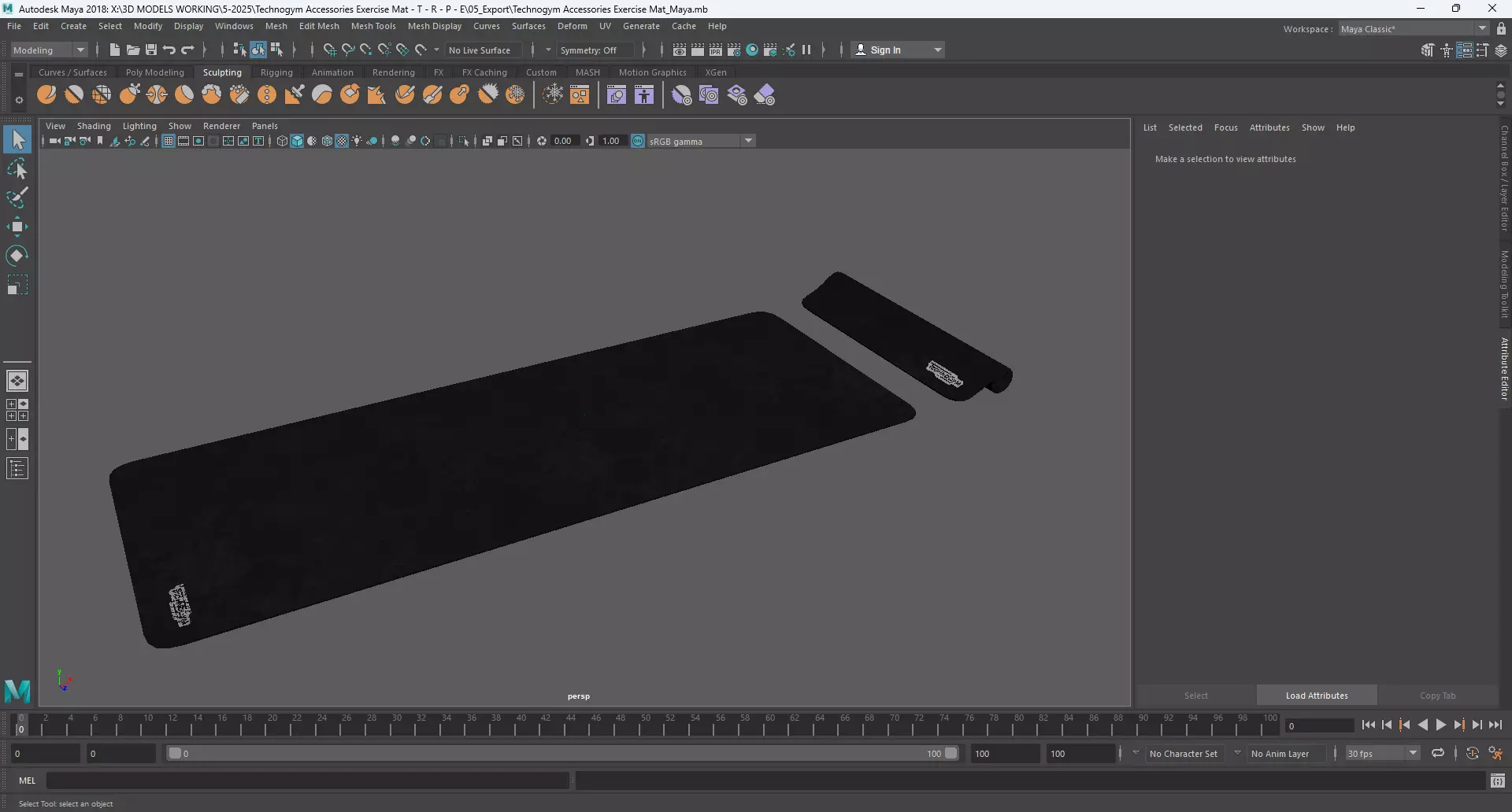 Technogym Accessories Exercise Mat 3D model_8