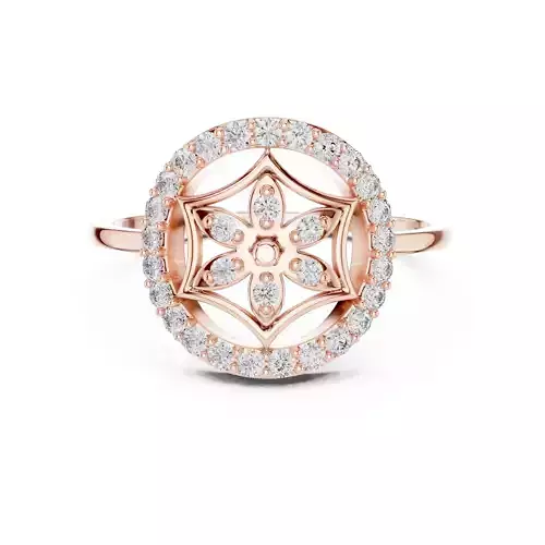 Round Cut Diamond Flower Engagement Wedding Ring 3DM STL Video