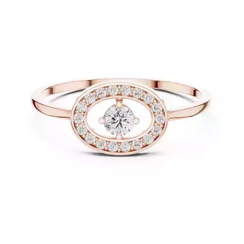 Round Cut Diamond Oval Shape Engagement Ring 3DM STL Video