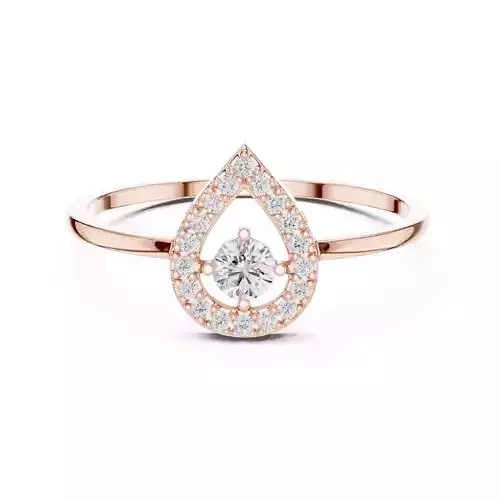 Round Cut Diamond Pear Shape Wedding Ring 3DM STL Video 3D print model Round Cut Diamond Pear Shape Wedding Ring 3DM STL Video 3D print model