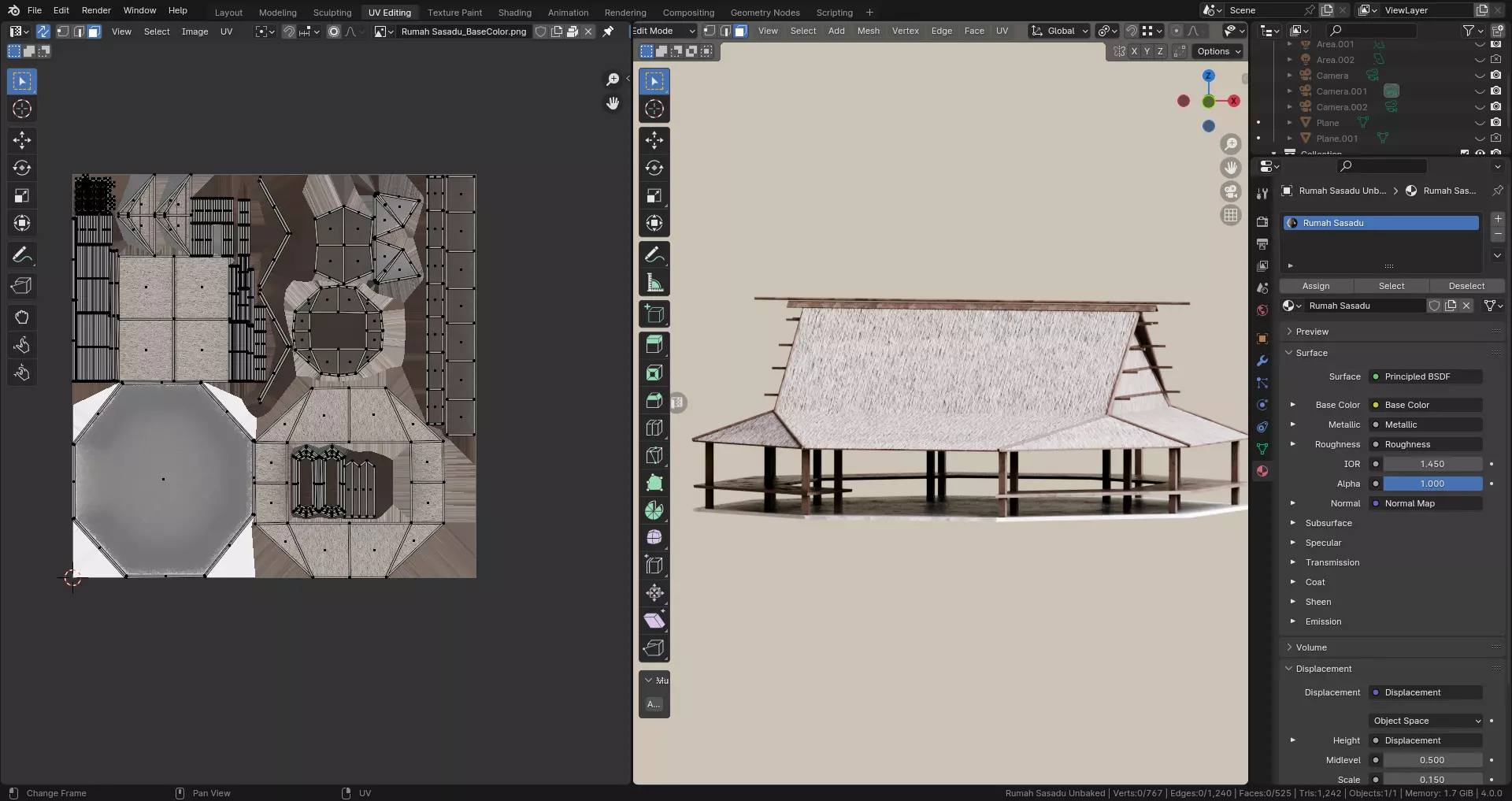 Traditional Houses - Rumah Sasadu Low-poly 3D model_5