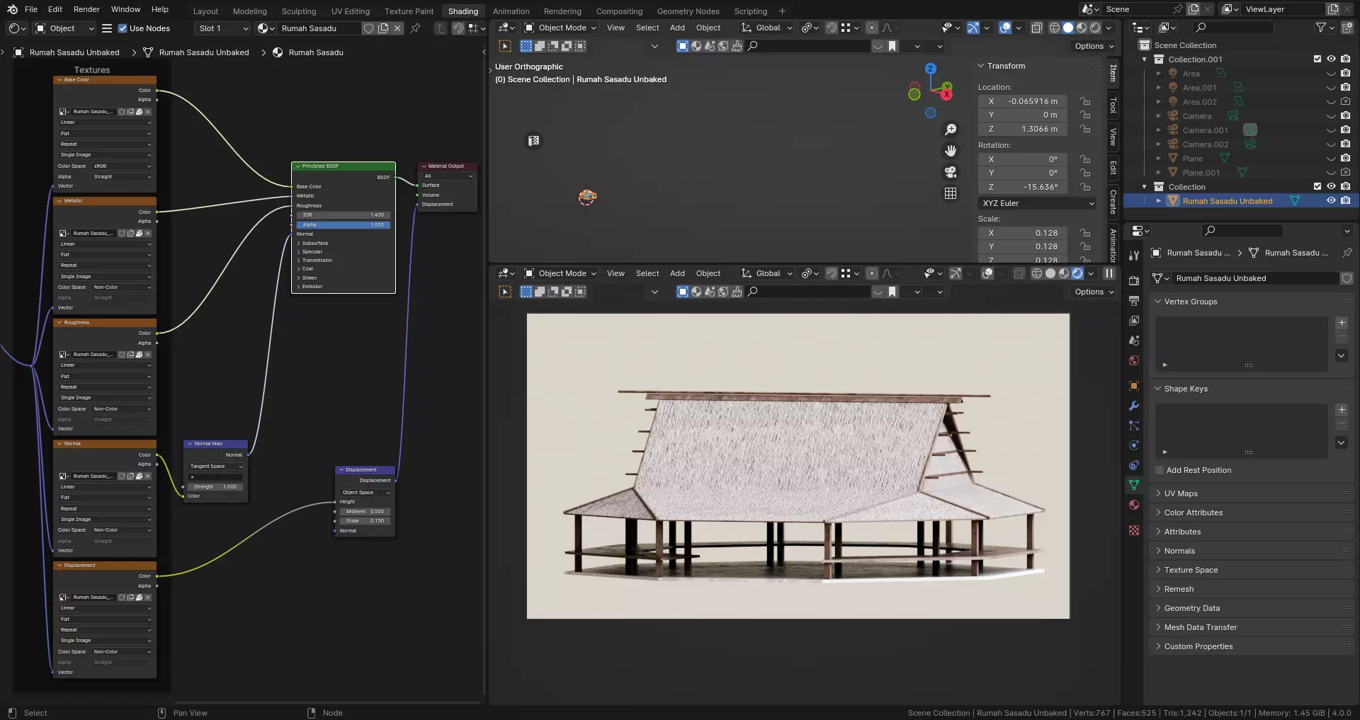 Traditional Houses - Rumah Sasadu Low-poly 3D model_3