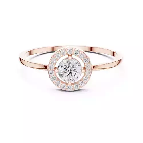 Round Cut Halo Diamond Engagement Wedding Ring 3DM STL Video