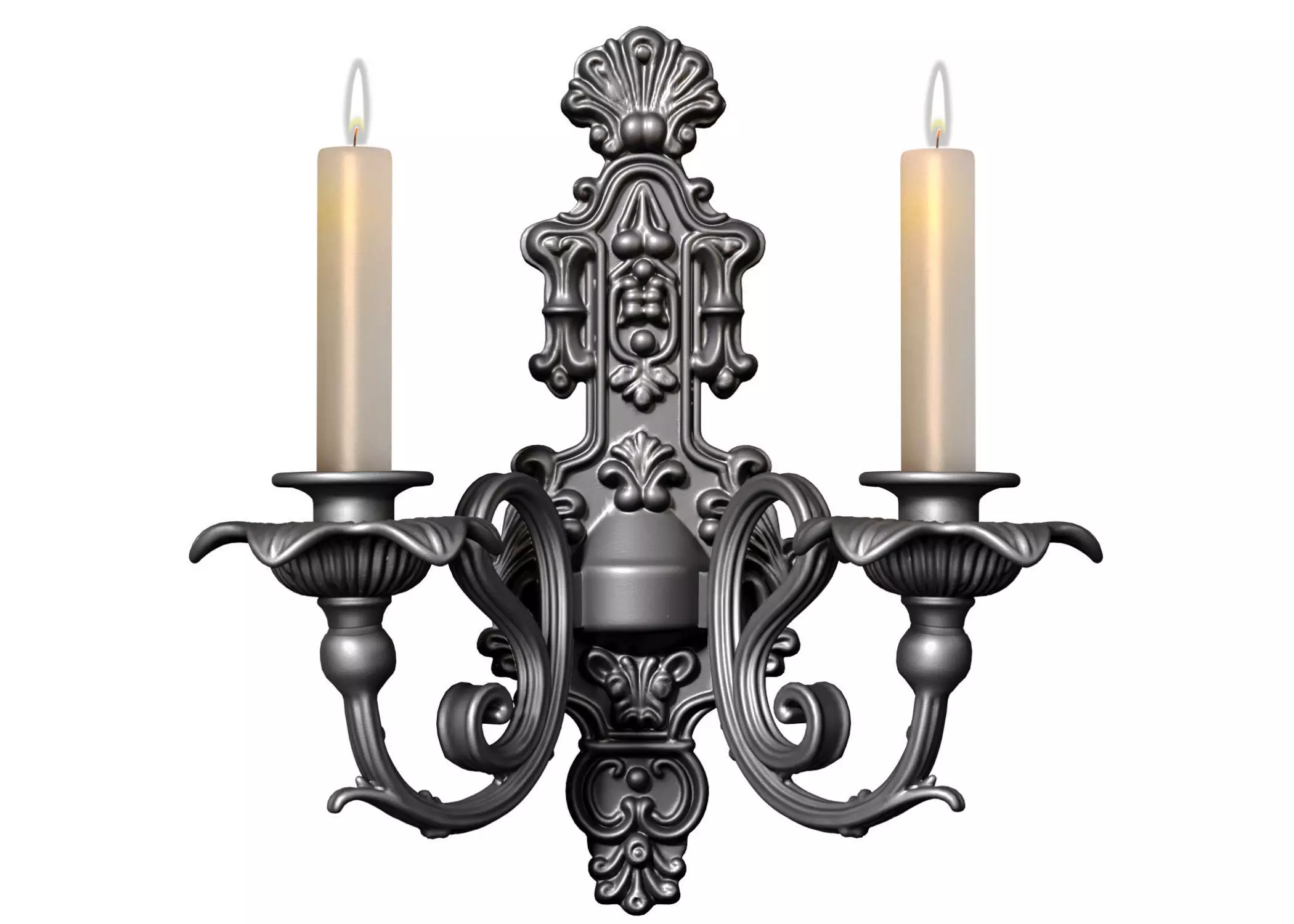 Forged indoor classic wall lamp sconce candlestick Candle Holder 3D model