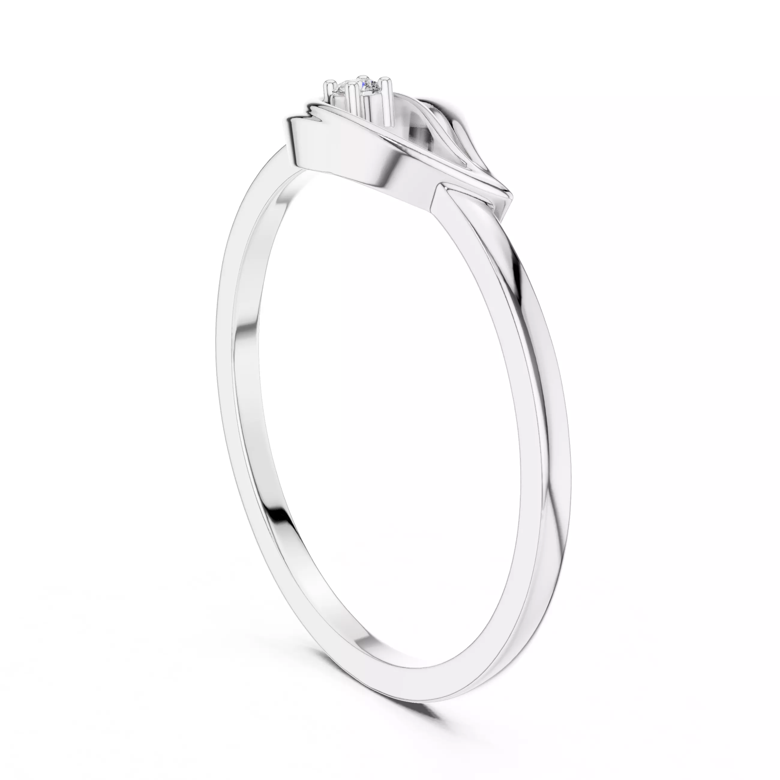 Round Cut Diamond East West Pear Shape Woman Ring 3DM STL Video 3D print model_9