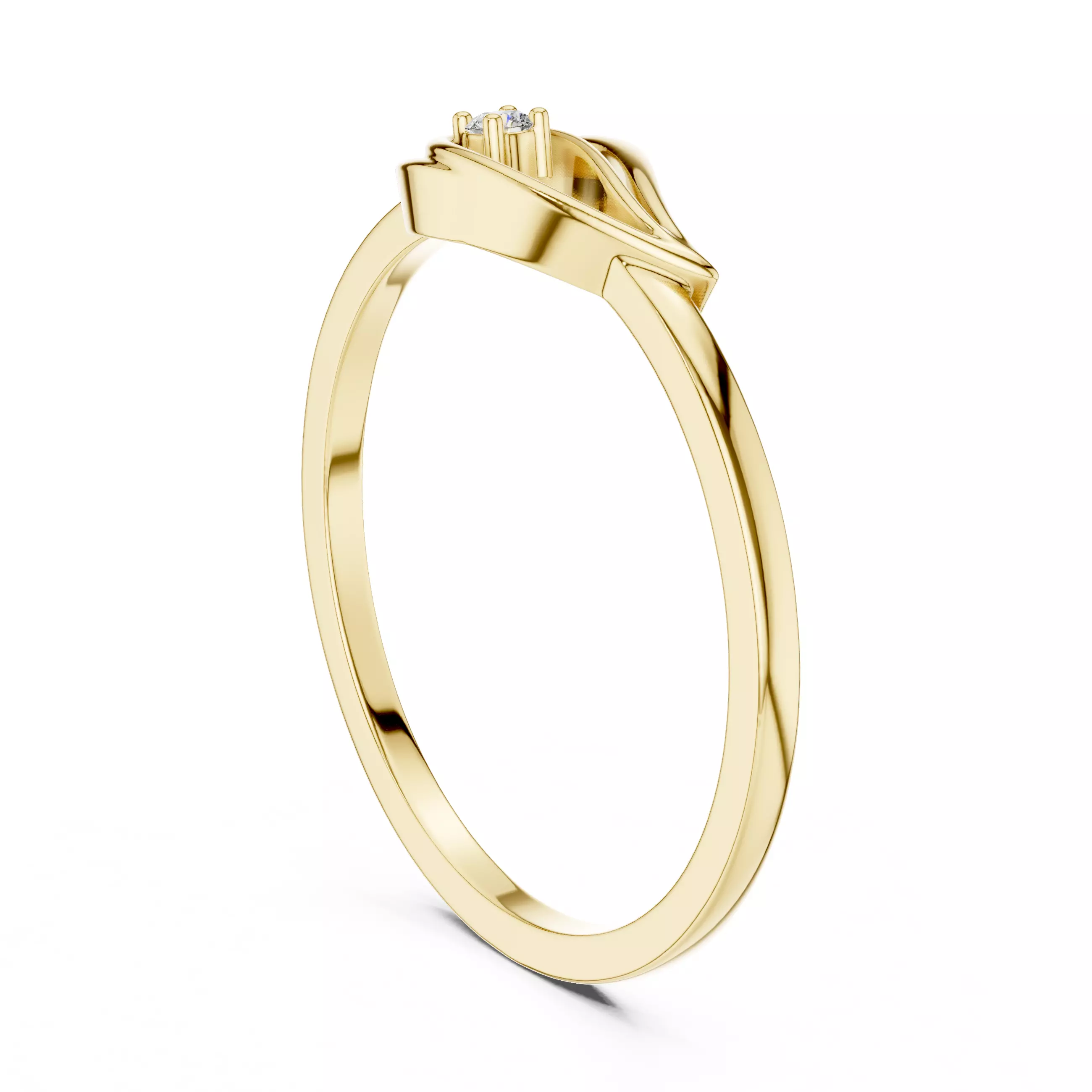 Round Cut Diamond East West Pear Shape Woman Ring 3DM STL Video 3D print model_6