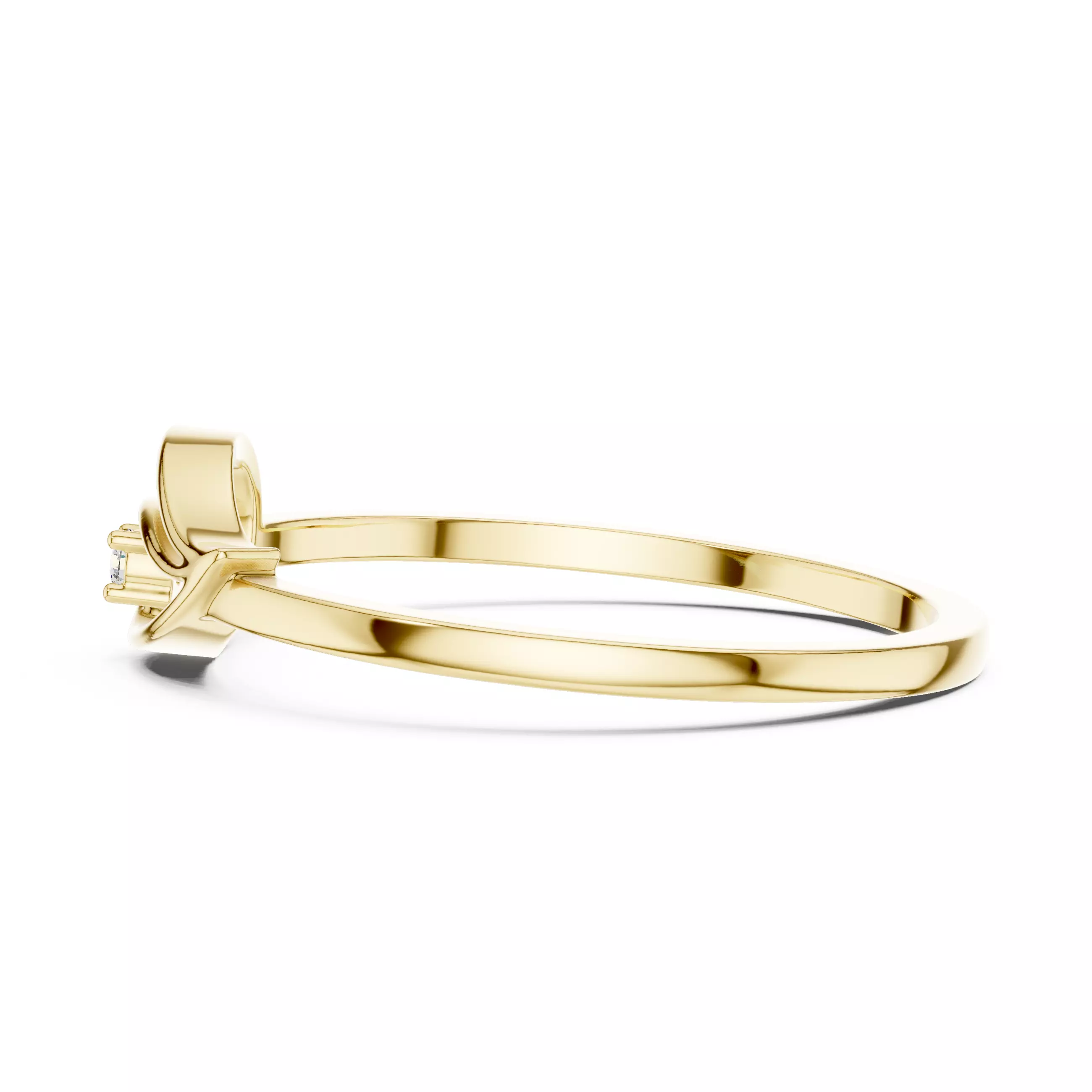 Round Cut Diamond East West Pear Shape Woman Ring 3DM STL Video 3D print model_8