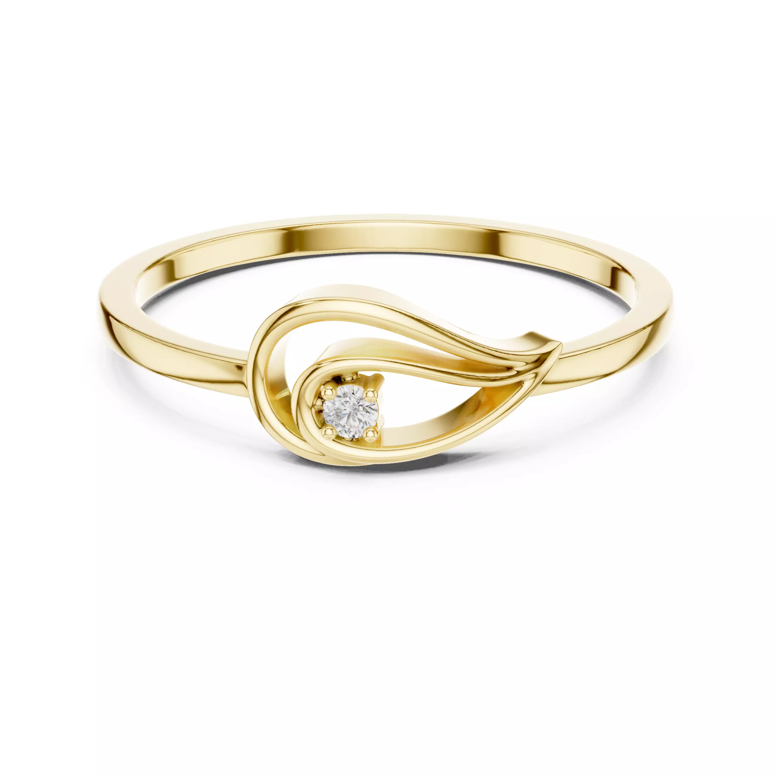 Round Cut Diamond East West Pear Shape Woman Ring 3DM STL Video 3D print model_1