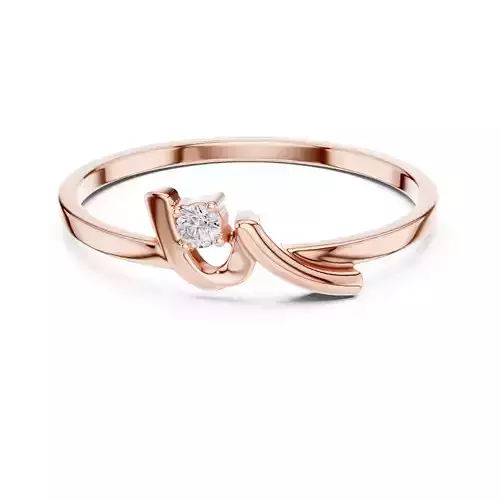 Solitaire Round Cut Diamond Engagement Woman Ring 3DM STL Video