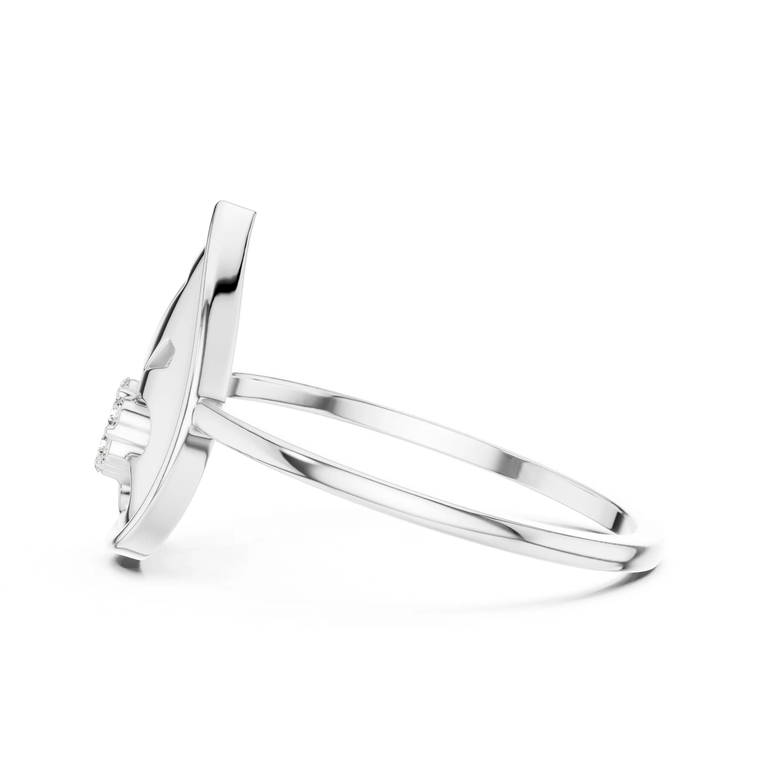 Round Cut Diamond Pear Shape Wedding Ring 3DM STL Video 3D print model_11