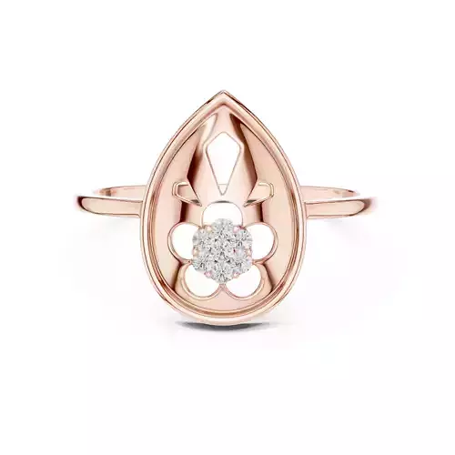Round Cut Diamond Pear Shape Wedding Ring 3DM STL Video 3D print model Round Cut Diamond Pear Shape Wedding Ring 3DM STL Video 3D print model