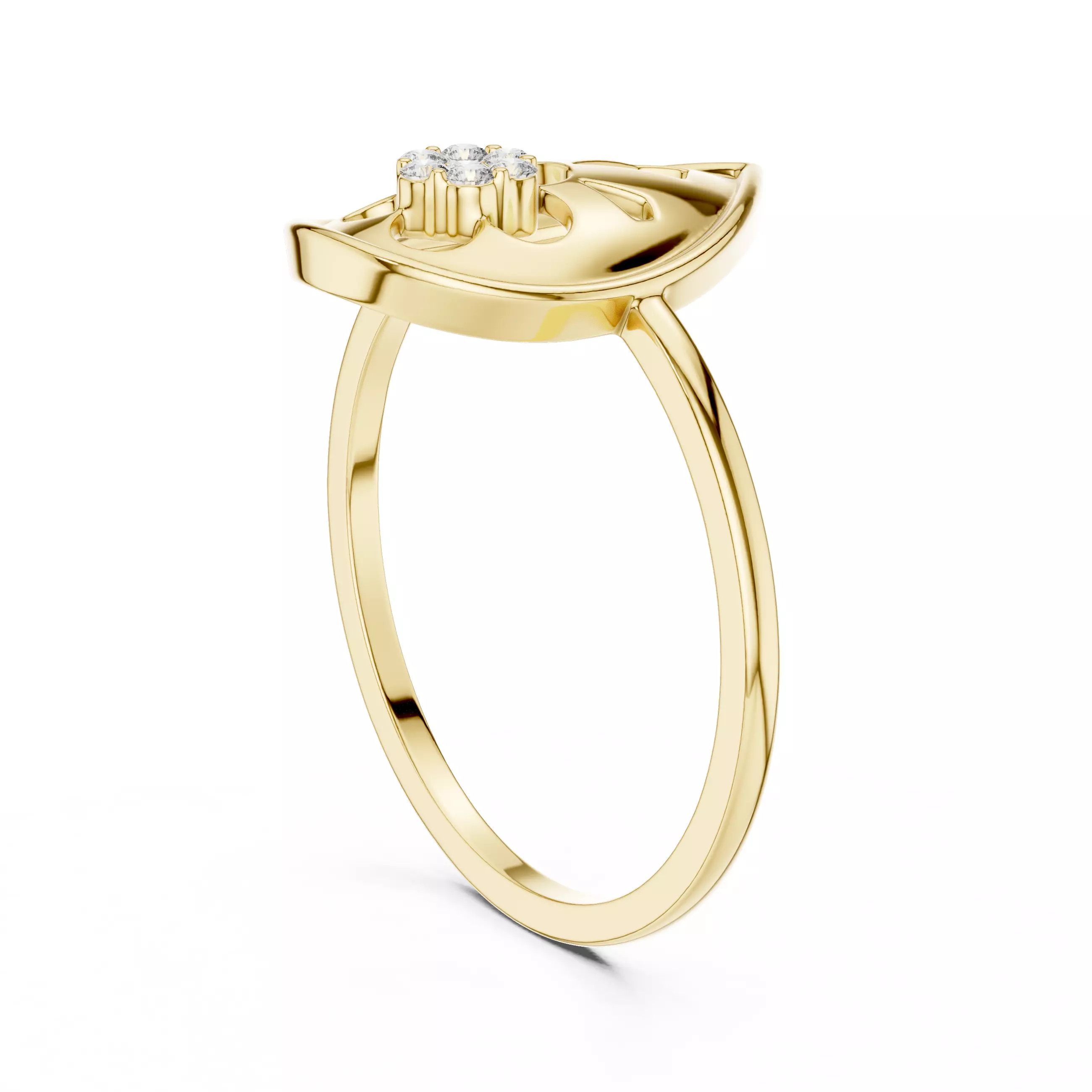 Round Cut Diamond Pear Shape Wedding Ring 3DM STL Video 3D print model_6