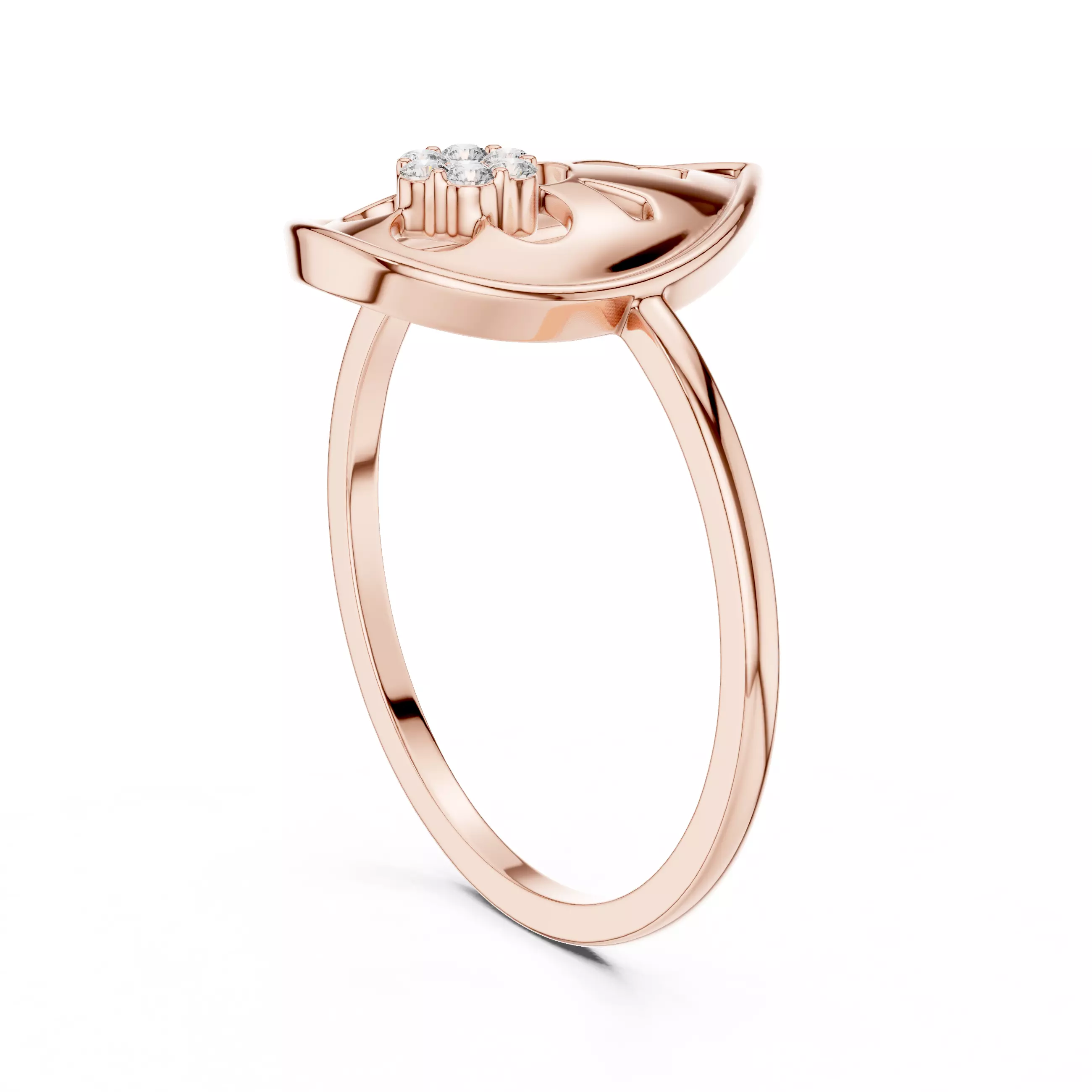Round Cut Diamond Pear Shape Wedding Ring 3DM STL Video 3D print model_3