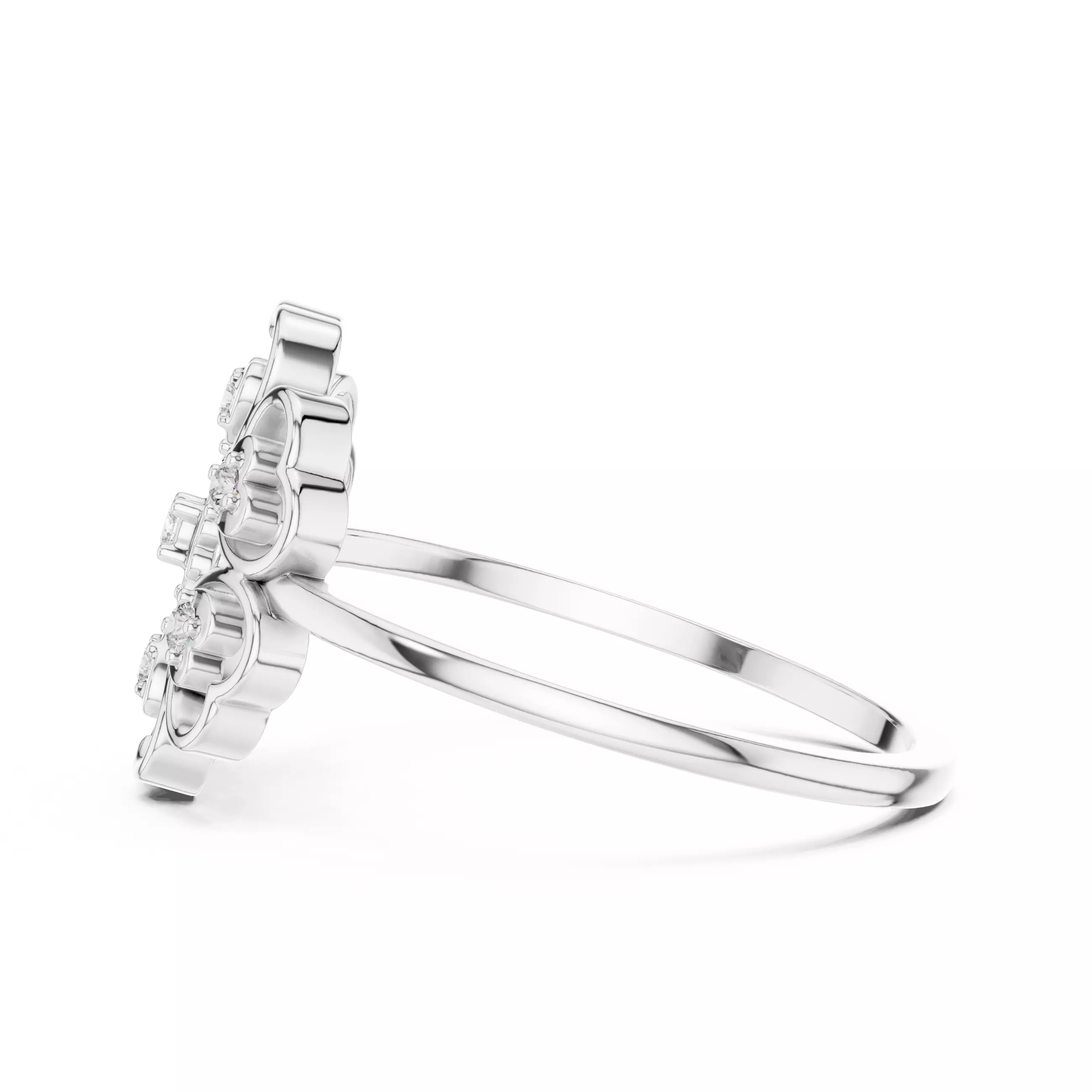Round Diamond Heart Shape Halo Wedding Ring 3DM STL Video 3D print model_11