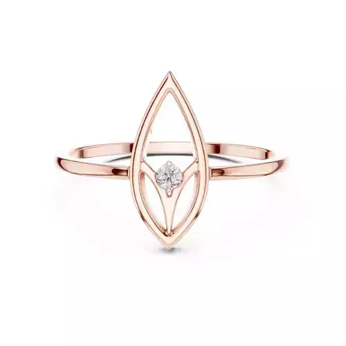 Solitaire Round Diamond Elongated Pear Shape Ring 3DM STL Video