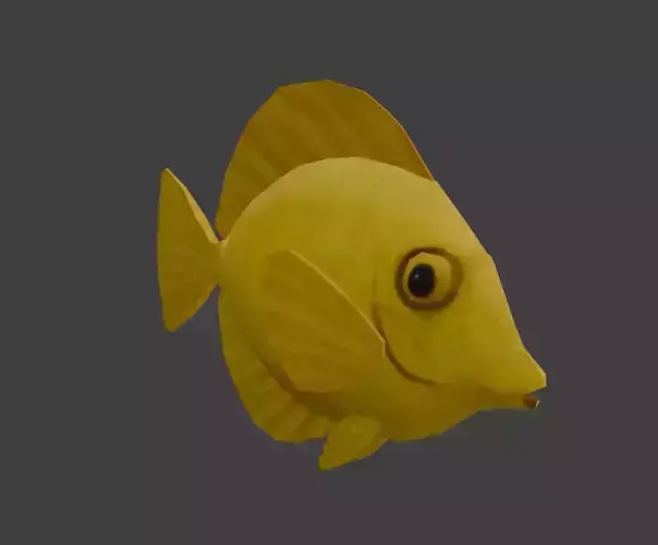 low poly yellow tang 