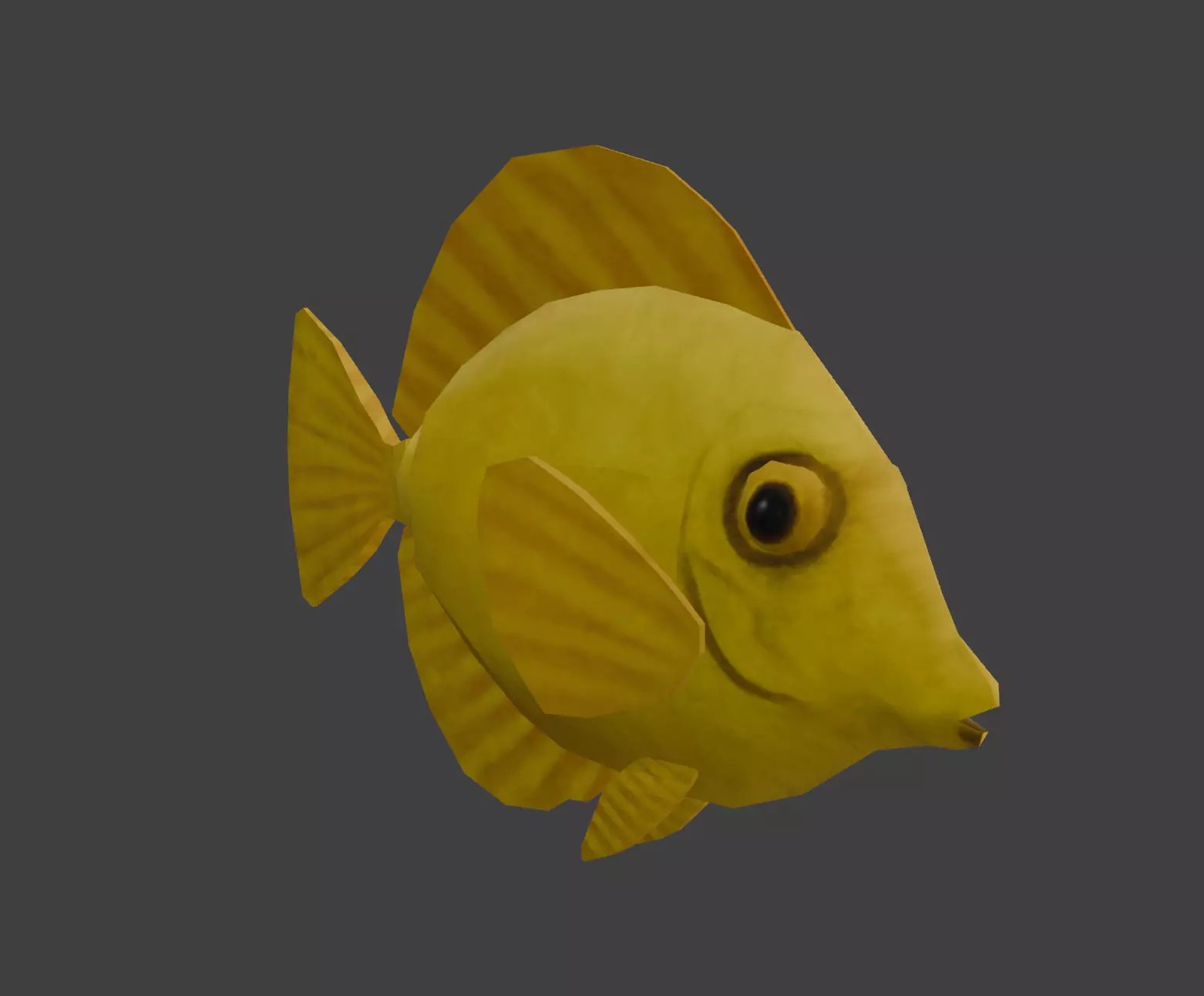 low poly yellow tang  Free low-poly 3D model_0