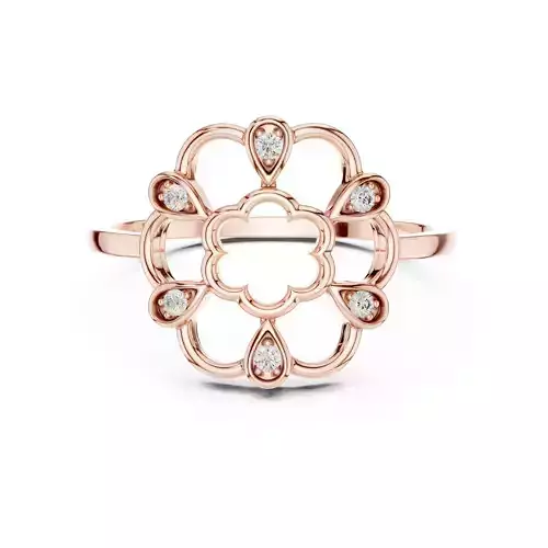 Round Cut Six Diamond Engagement Wedding Ring 3DM STL Video