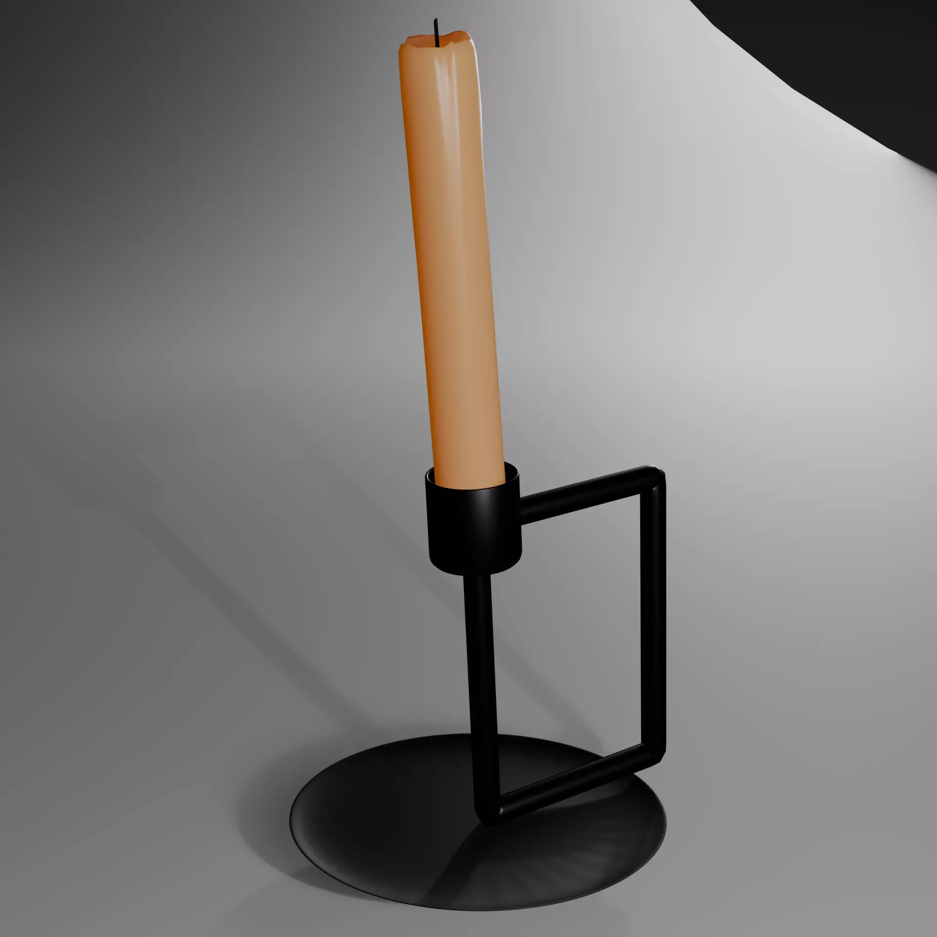 Minimalist Candlestick 3D Model Low-poly 3D model_0