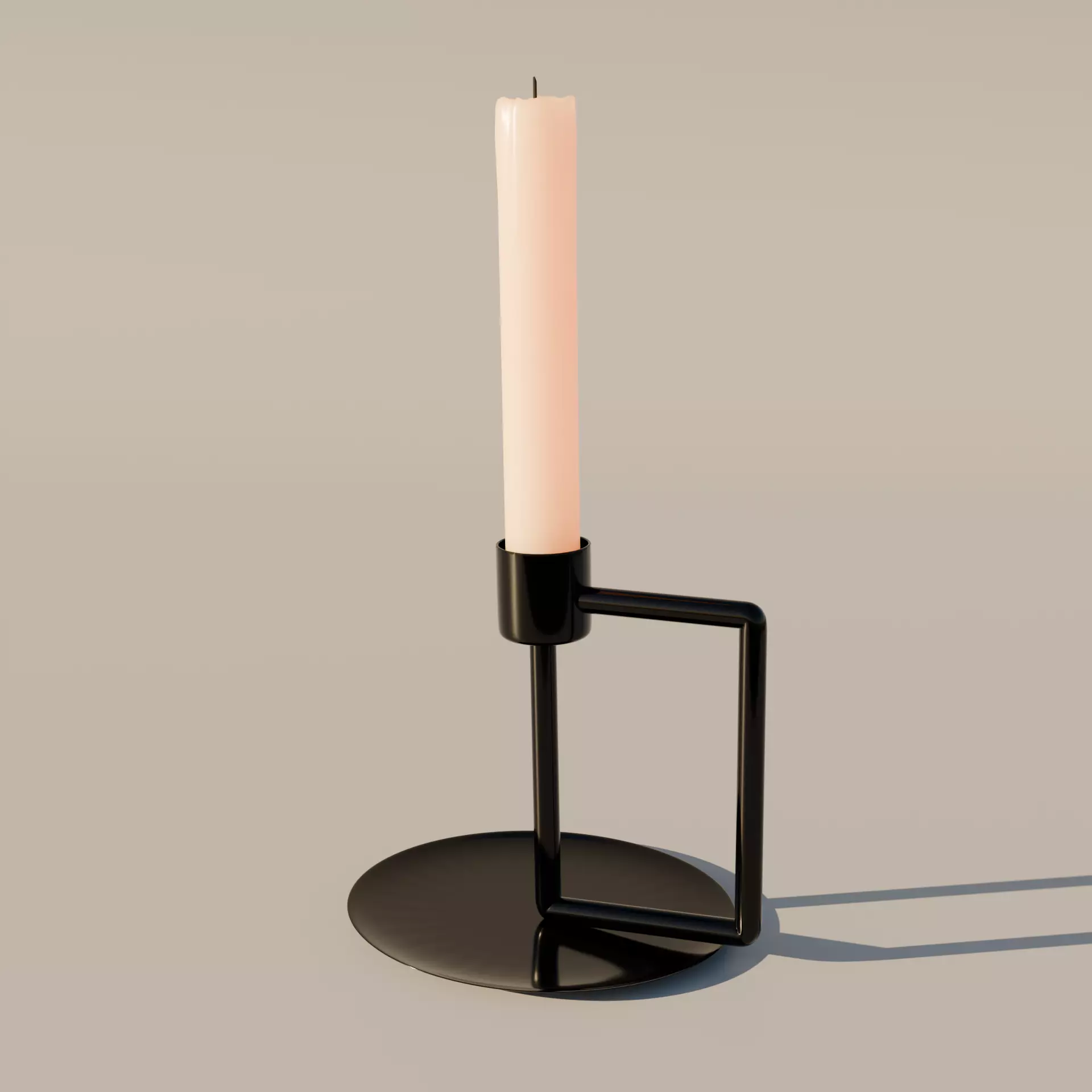 Minimalist Candlestick 3D Model Low-poly 3D model_1