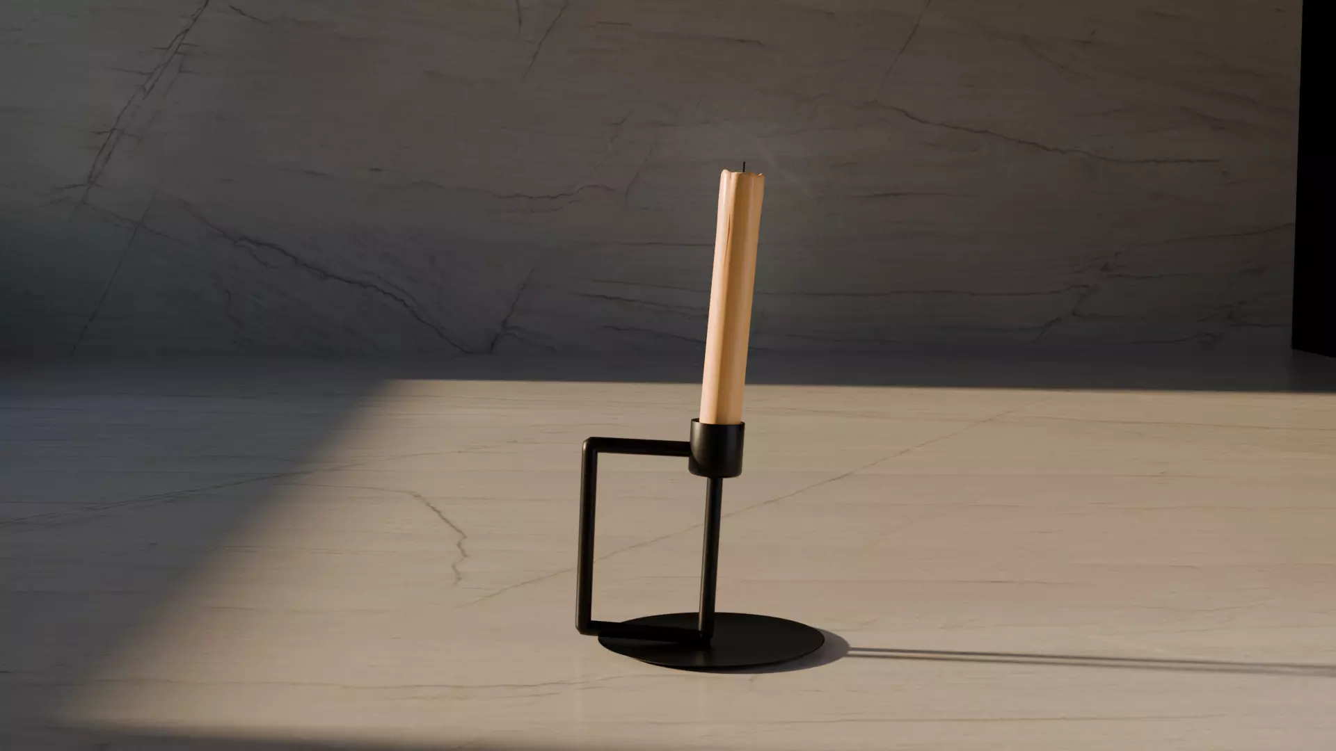 Minimalist Candlestick 3D Model Low-poly 3D model_2