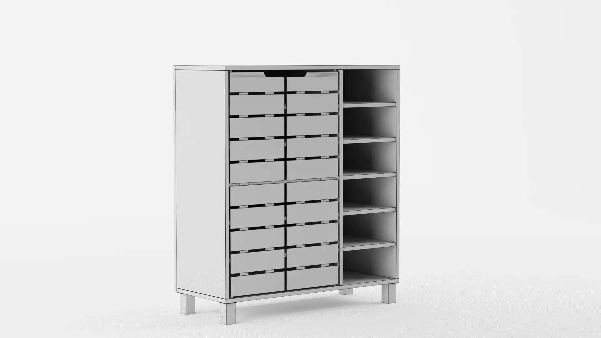 Baxton Studio Shirley Shoe Cabinet 3D model_12