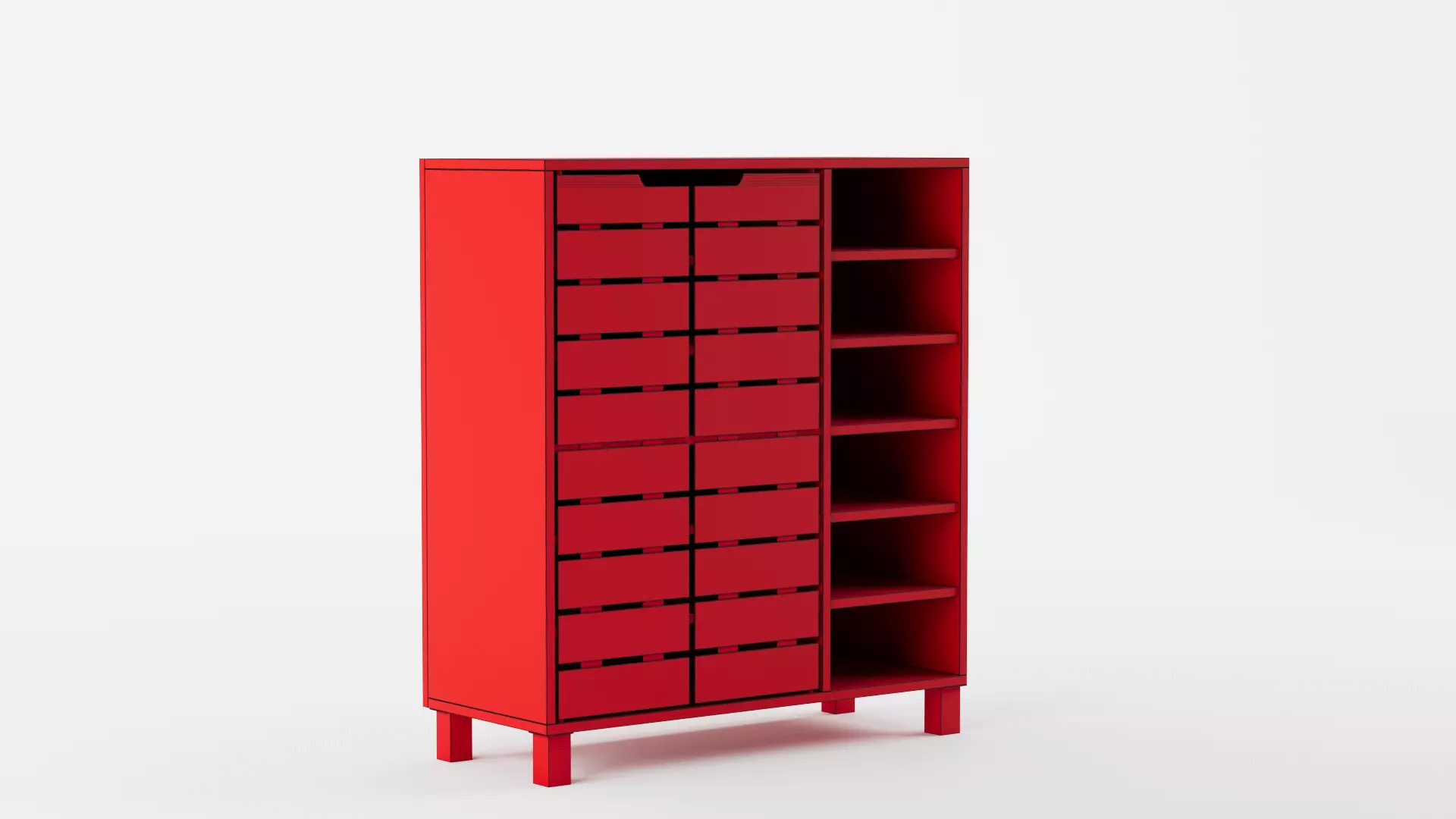 Baxton Studio Shirley Shoe Cabinet 3D model_11