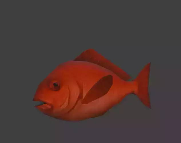 low poly red snapper 