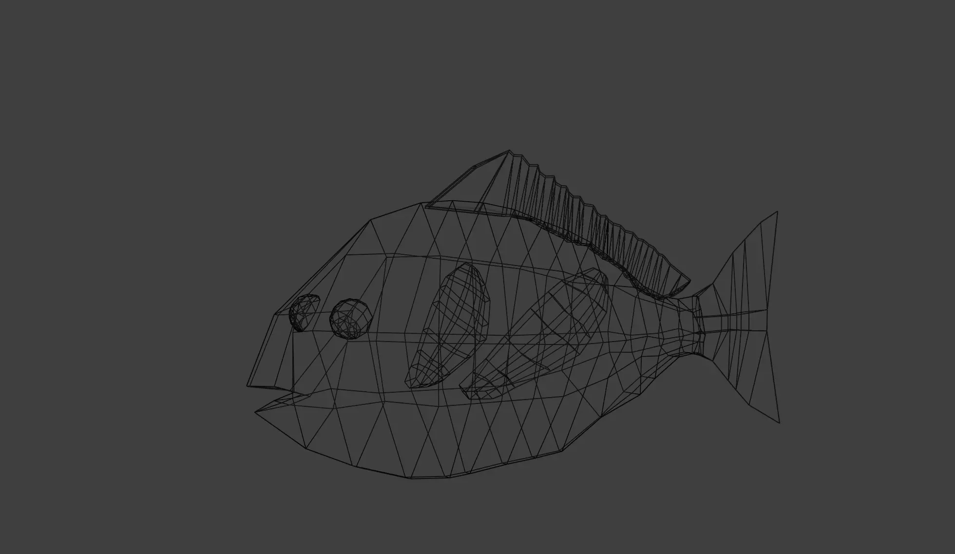 low poly red snapper  Low-poly 3D model_1