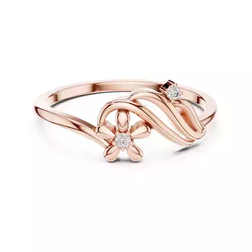 Round Diamond Flower Engagement Wedding Ring 3DM STL Video