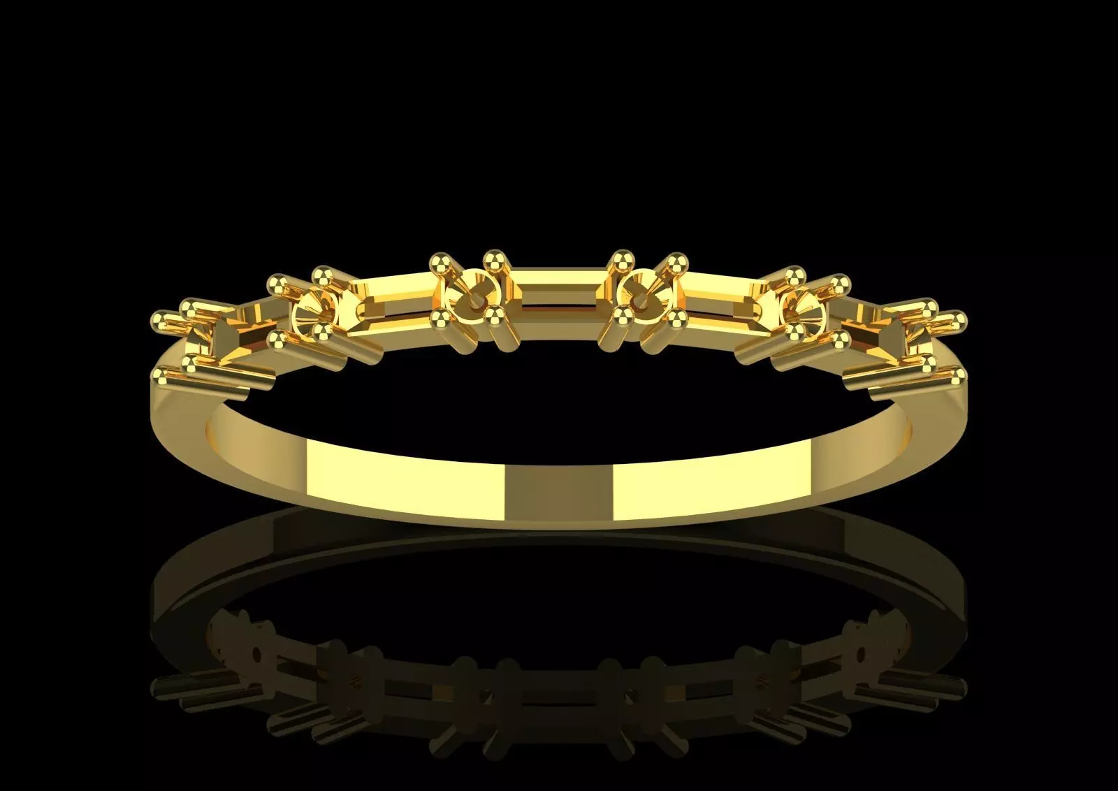 White Gold Diamond and Yellow Ruby STL 3D Ring Model jr00190 3D print model_17