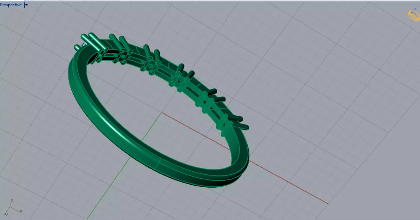 White Gold Diamond and Yellow Ruby STL 3D Ring Model jr00190 3D print model_9