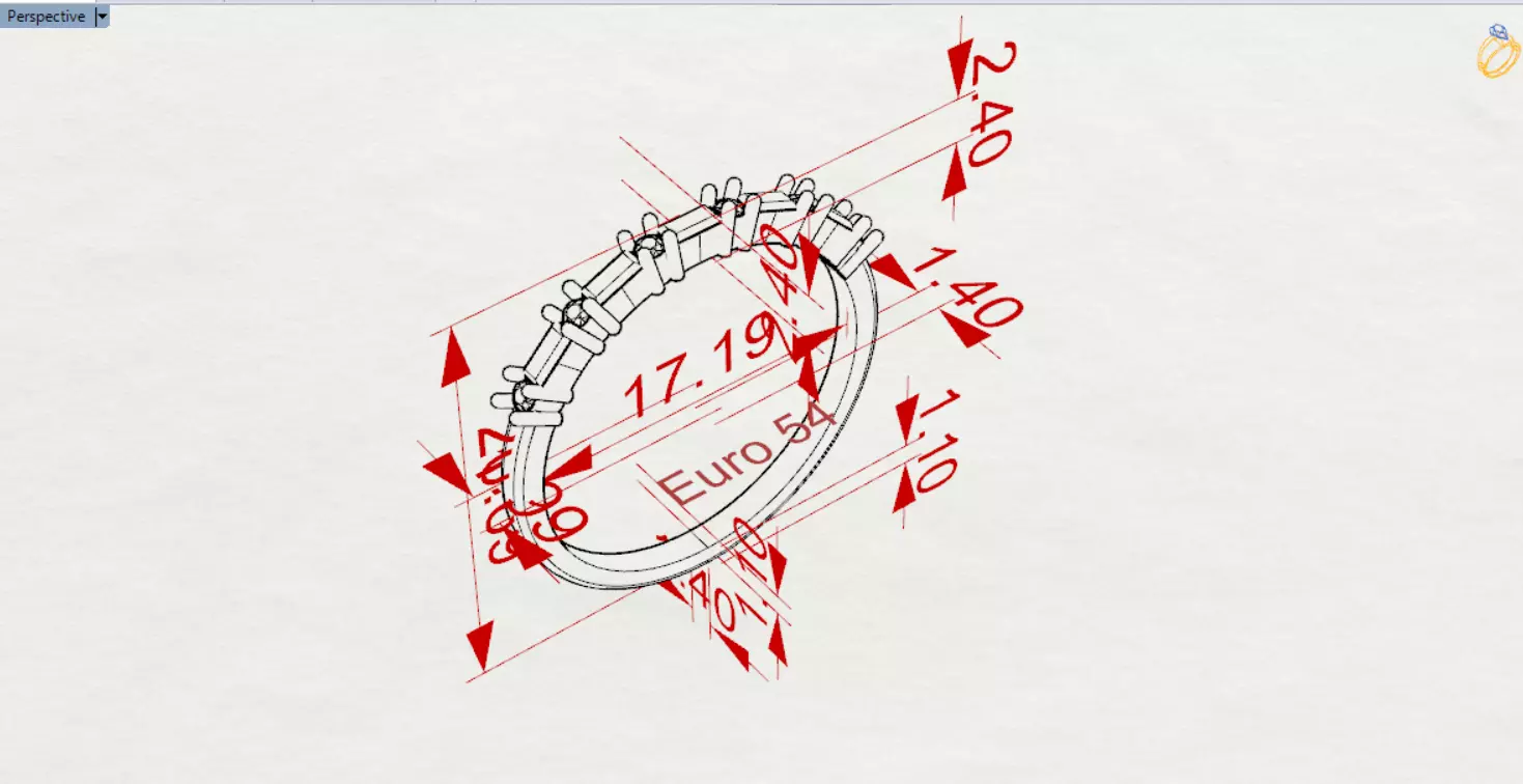 White Gold Diamond and Yellow Ruby STL 3D Ring Model jr00190 3D print model_23